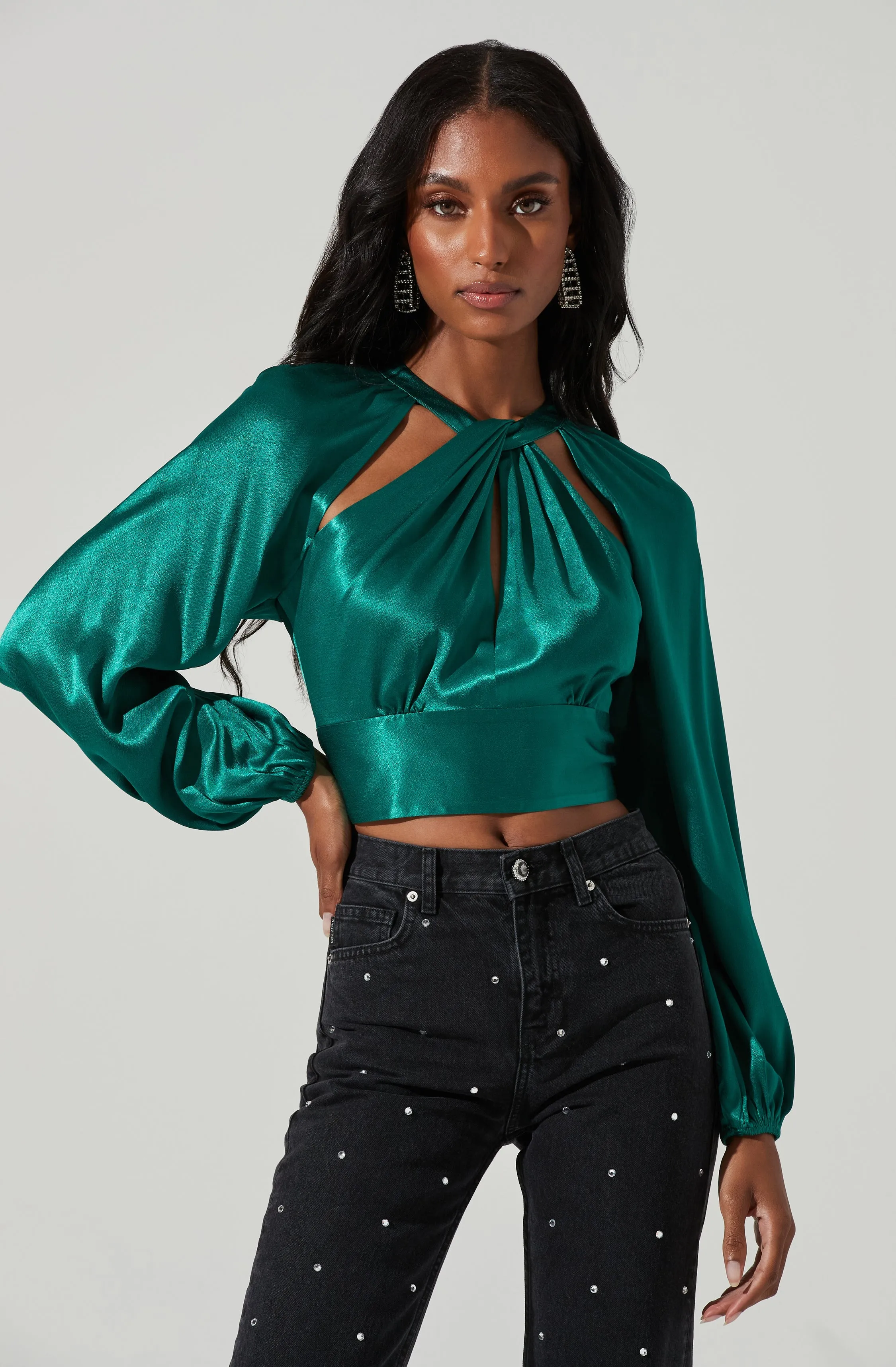 Idara Satin Open Back Top sold by Astr product image thumbnail 5