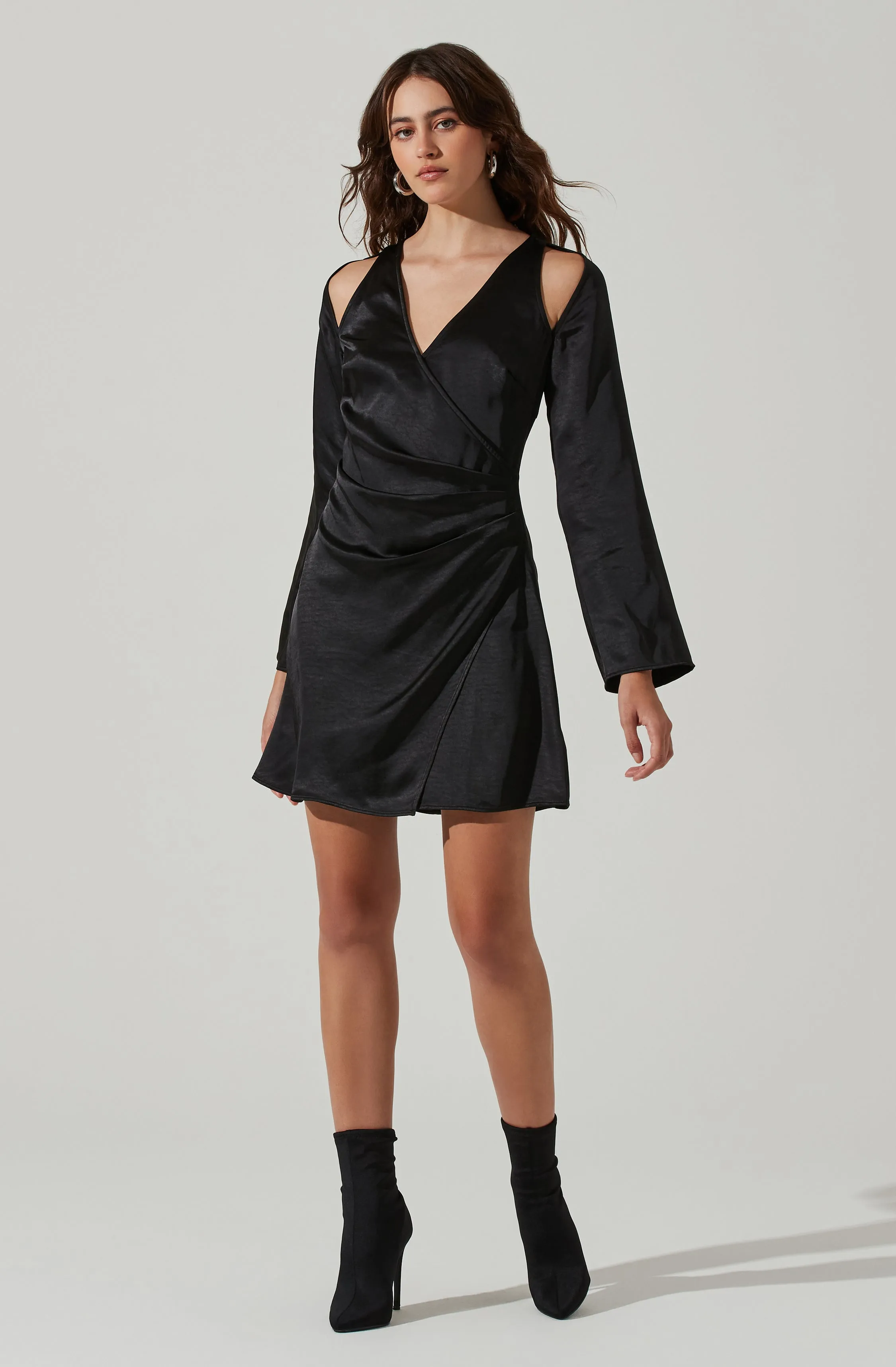 Shoulder Cutout Long Sleeve Satin Mini Dress sold by Astr product image thumbnail 3