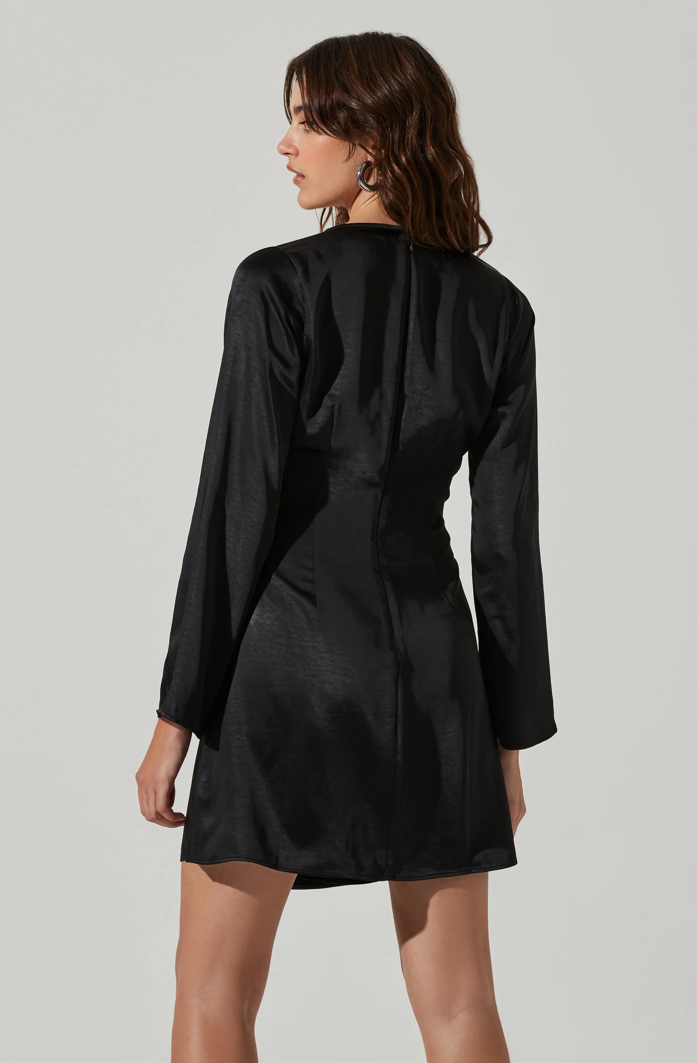 Shoulder Cutout Long Sleeve Satin Mini Dress sold by Astr product image thumbnail 5