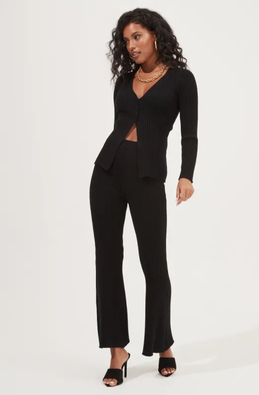 Maida Ribbed Knit Flare Pants sold by Astr
