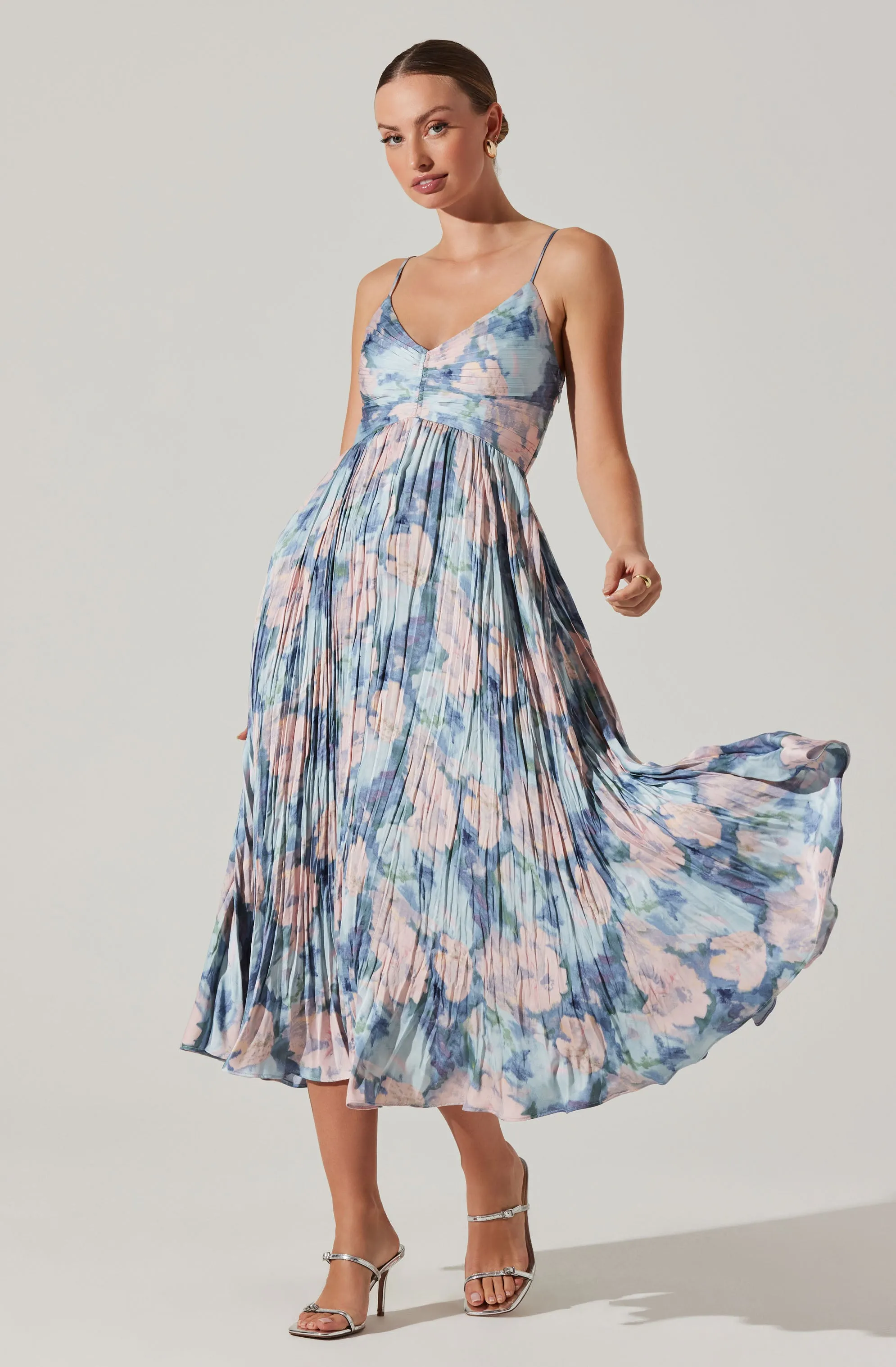 Maeve Printed Pleated Midi Dress sold by Astr