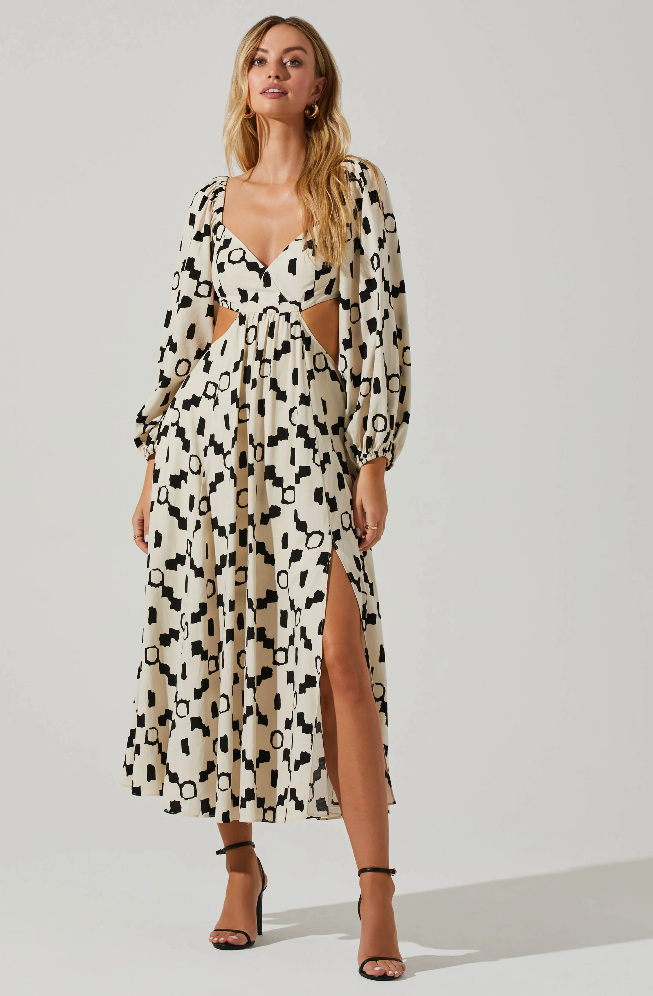 Yaretzi Geometric Print Cutout Midi Dress sold by Astr