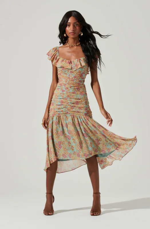 Devereaux Floral Cutout Midi Dress sold by Astr