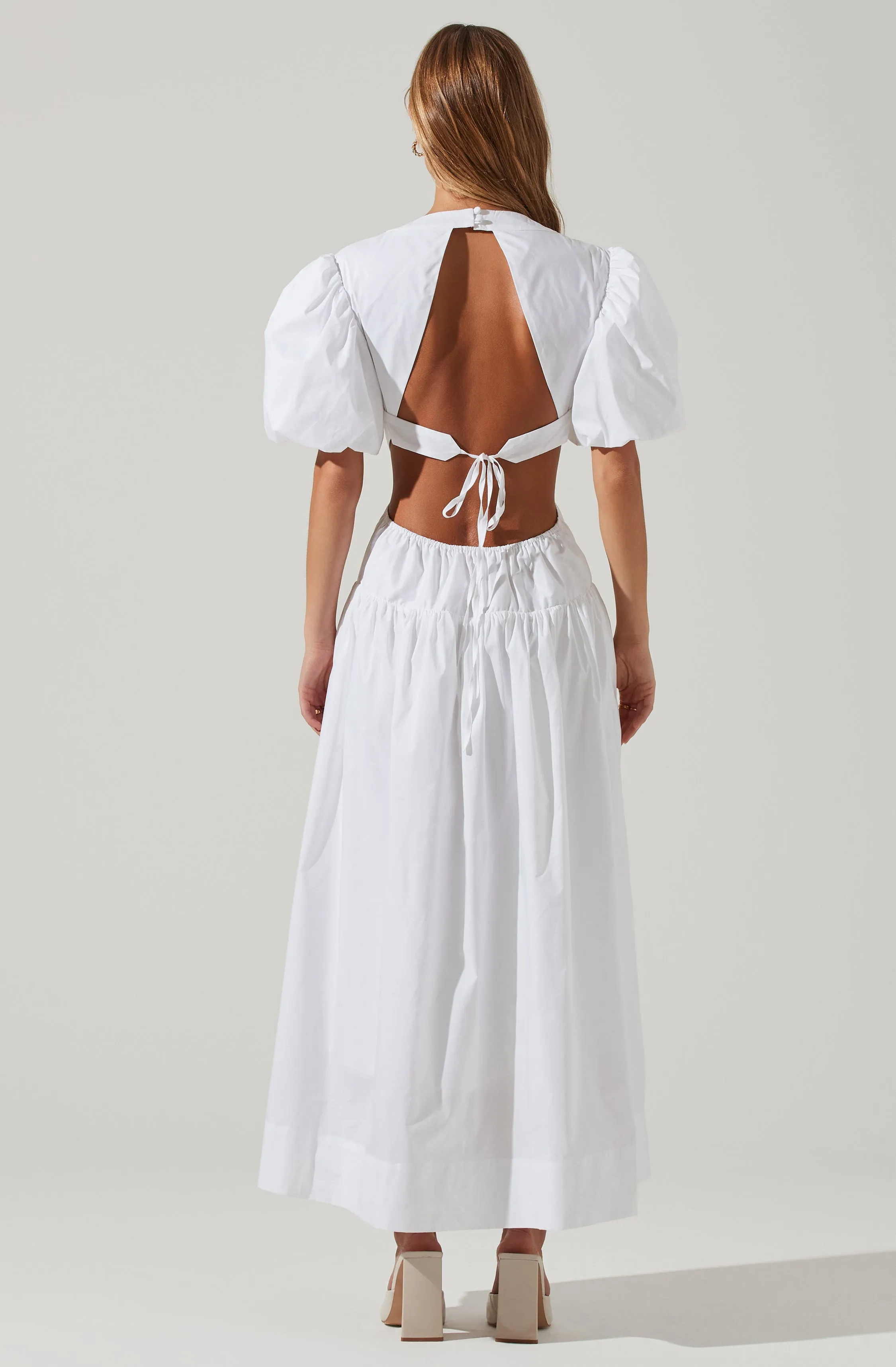 Shelby Puff Sleeve Open Back Maxi Dress sold by Astr product image thumbnail 5