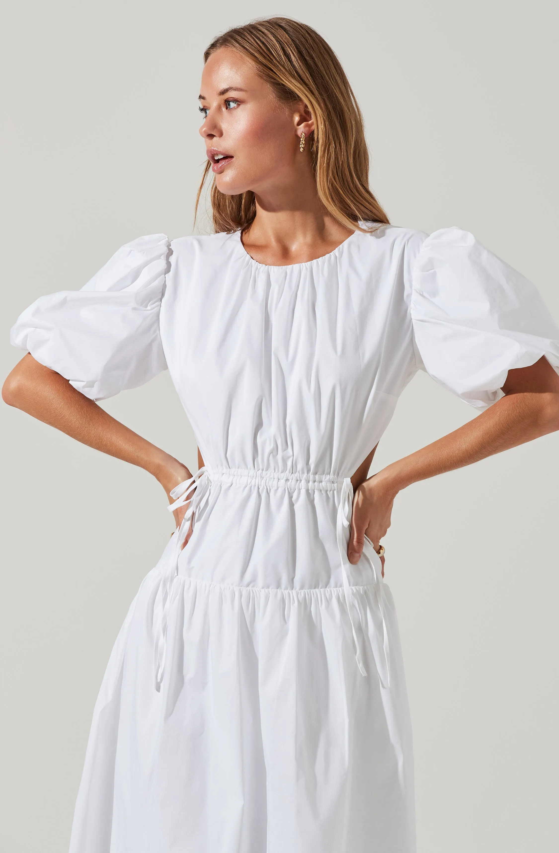 Shelby Puff Sleeve Open Back Maxi Dress sold by Astr product image thumbnail 2