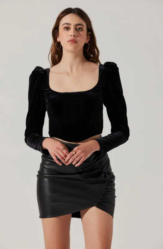 Ashbury Velvet Corset Long Sleeve Top sold by Astr