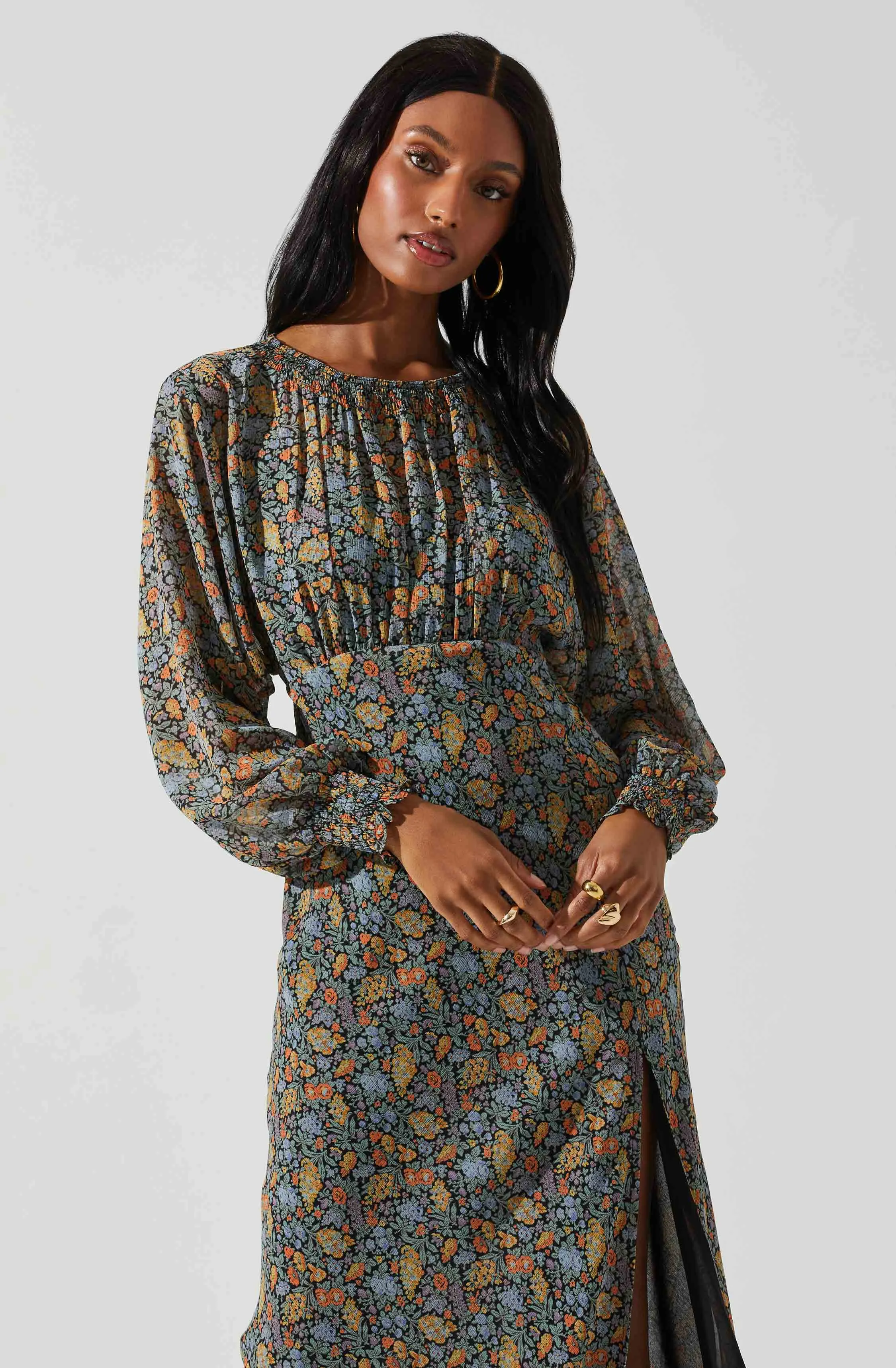 Jenna Dolman Sleeve Floral Maxi Dress sold by Astr product image thumbnail 2