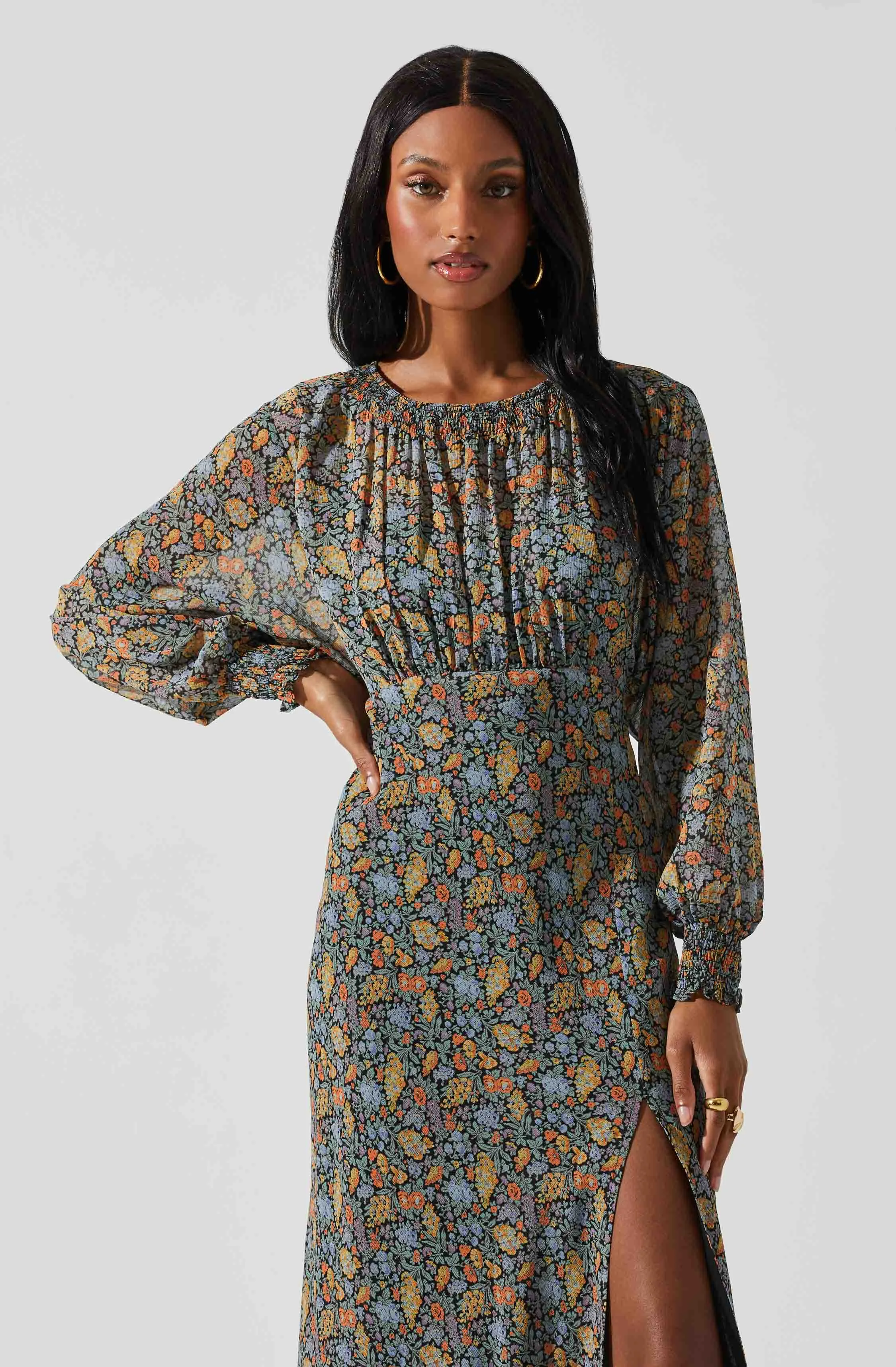 Jenna Dolman Sleeve Floral Maxi Dress sold by Astr product image thumbnail 4