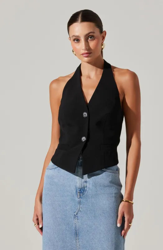Tatum Halter Neck Vest sold by Astr