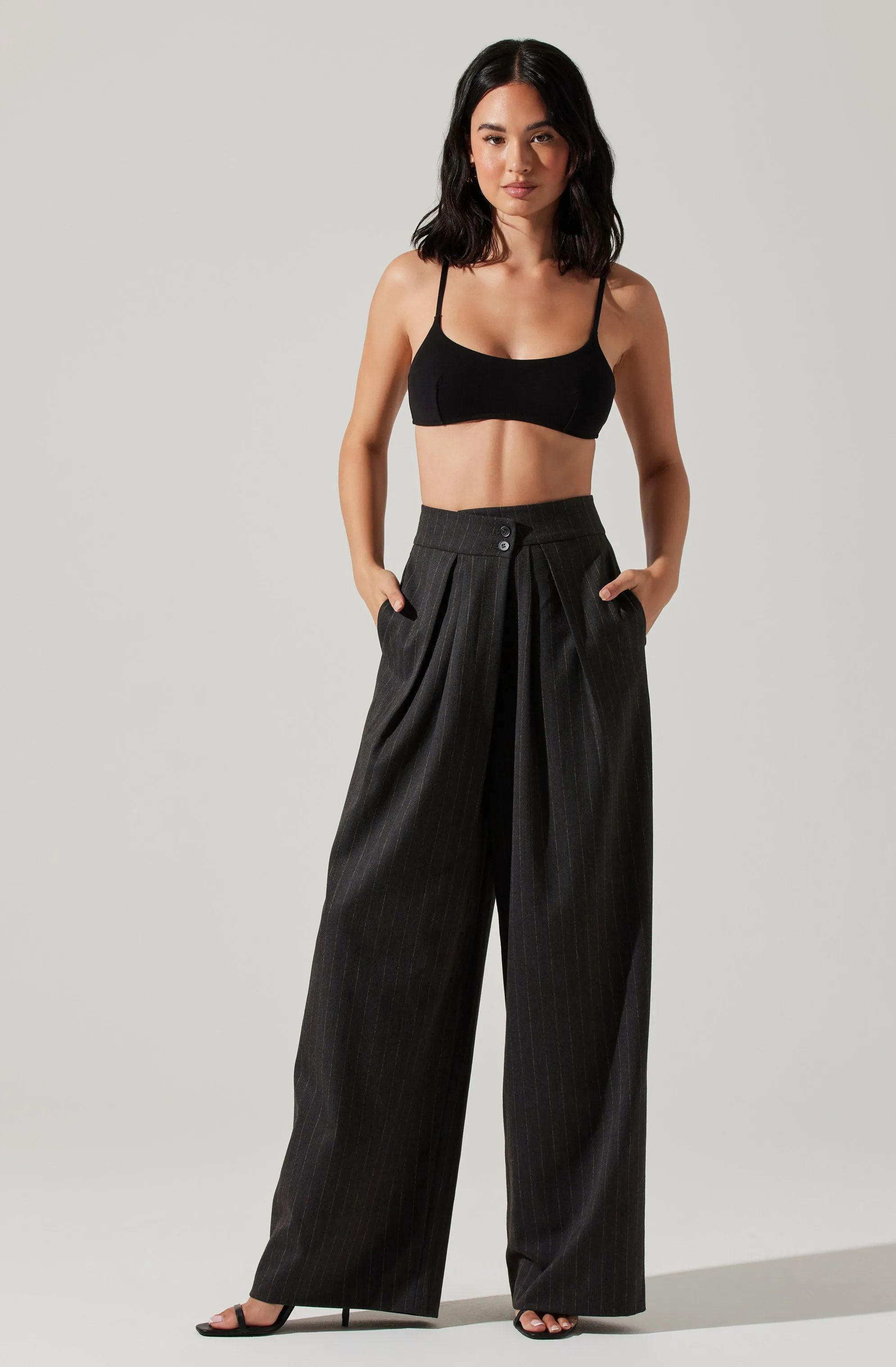 Boyfriend Pleated Criss-Cross Waist Pants sold by Astr product image thumbnail 3