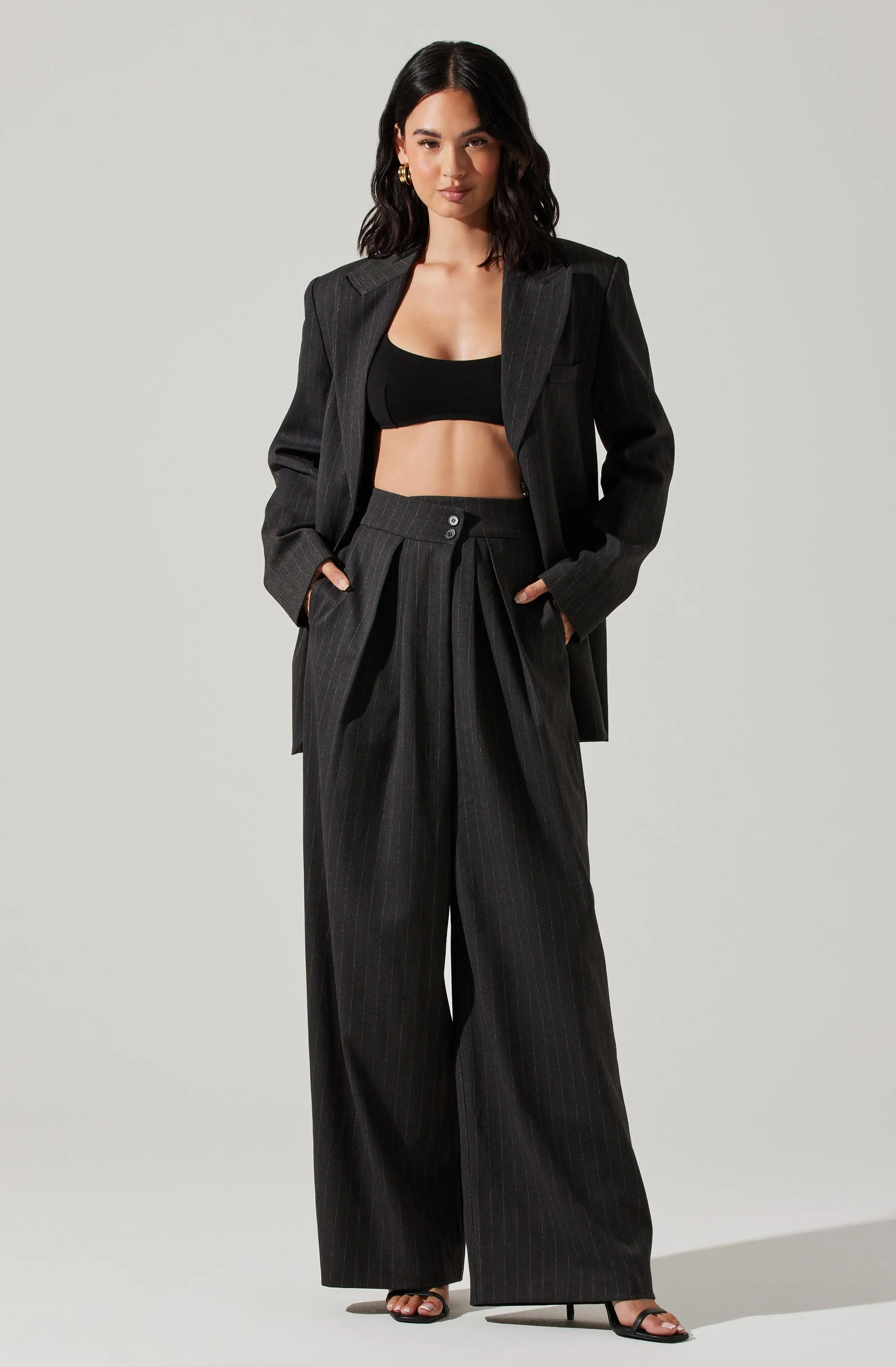 Boyfriend Pleated Criss-Cross Waist Pants sold by Astr