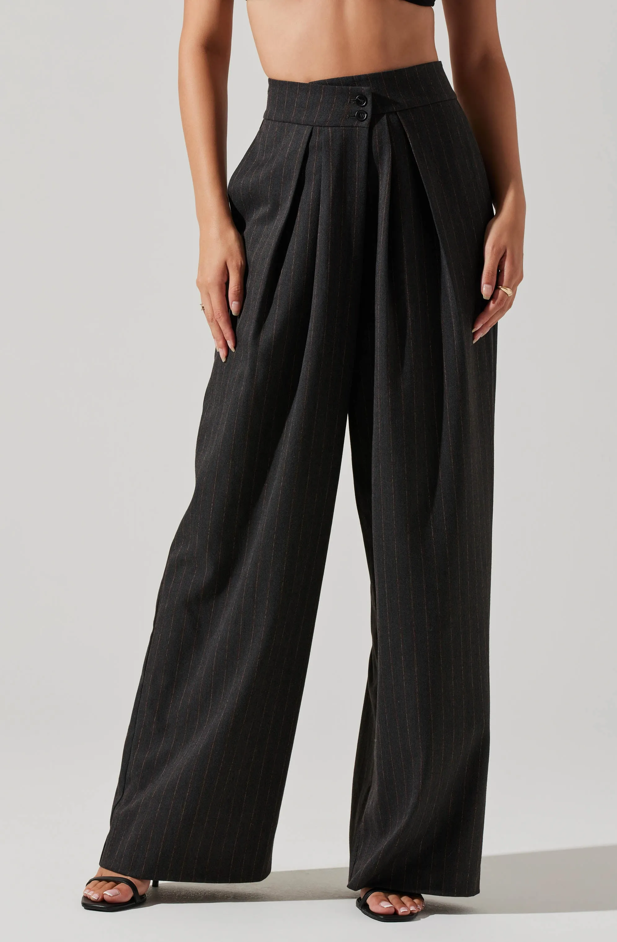Boyfriend Pleated Criss-Cross Waist Pants sold by Astr product image thumbnail 2