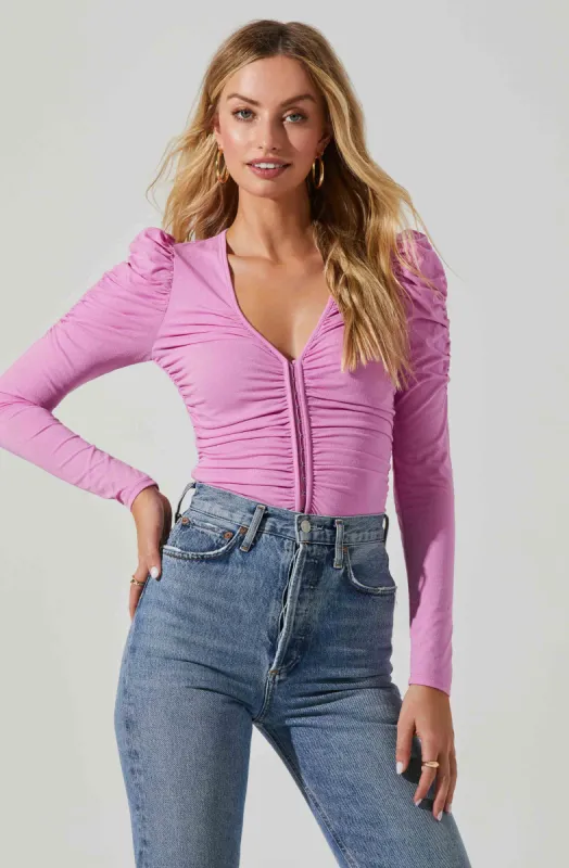Encino Ruched Long Sleeve Top made by Astr