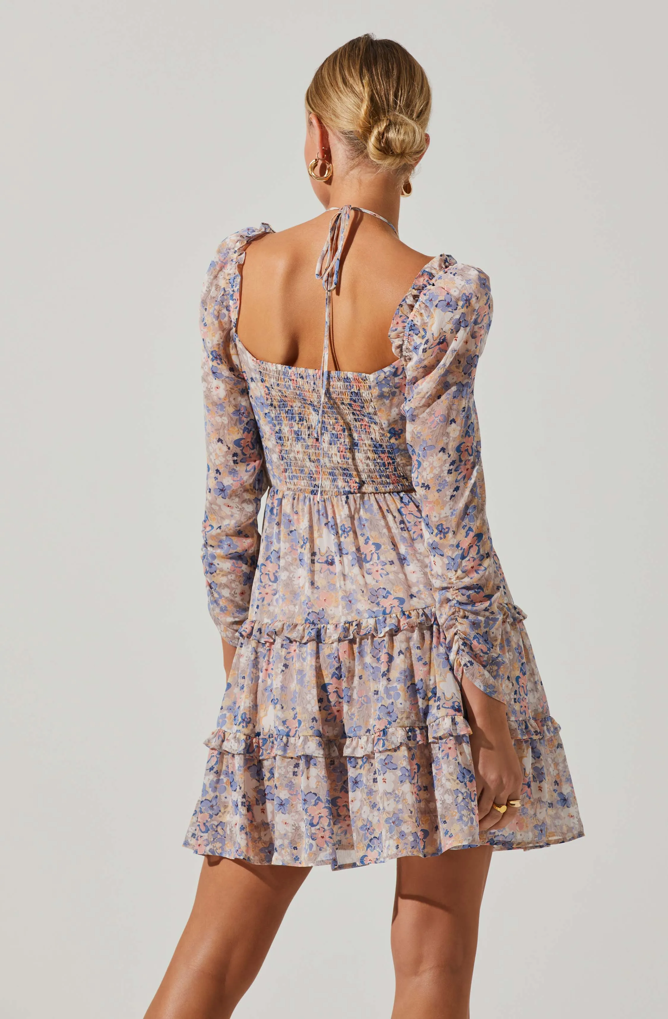 Noelia Floral Halter Mini Dress sold by Astr product image thumbnail 4