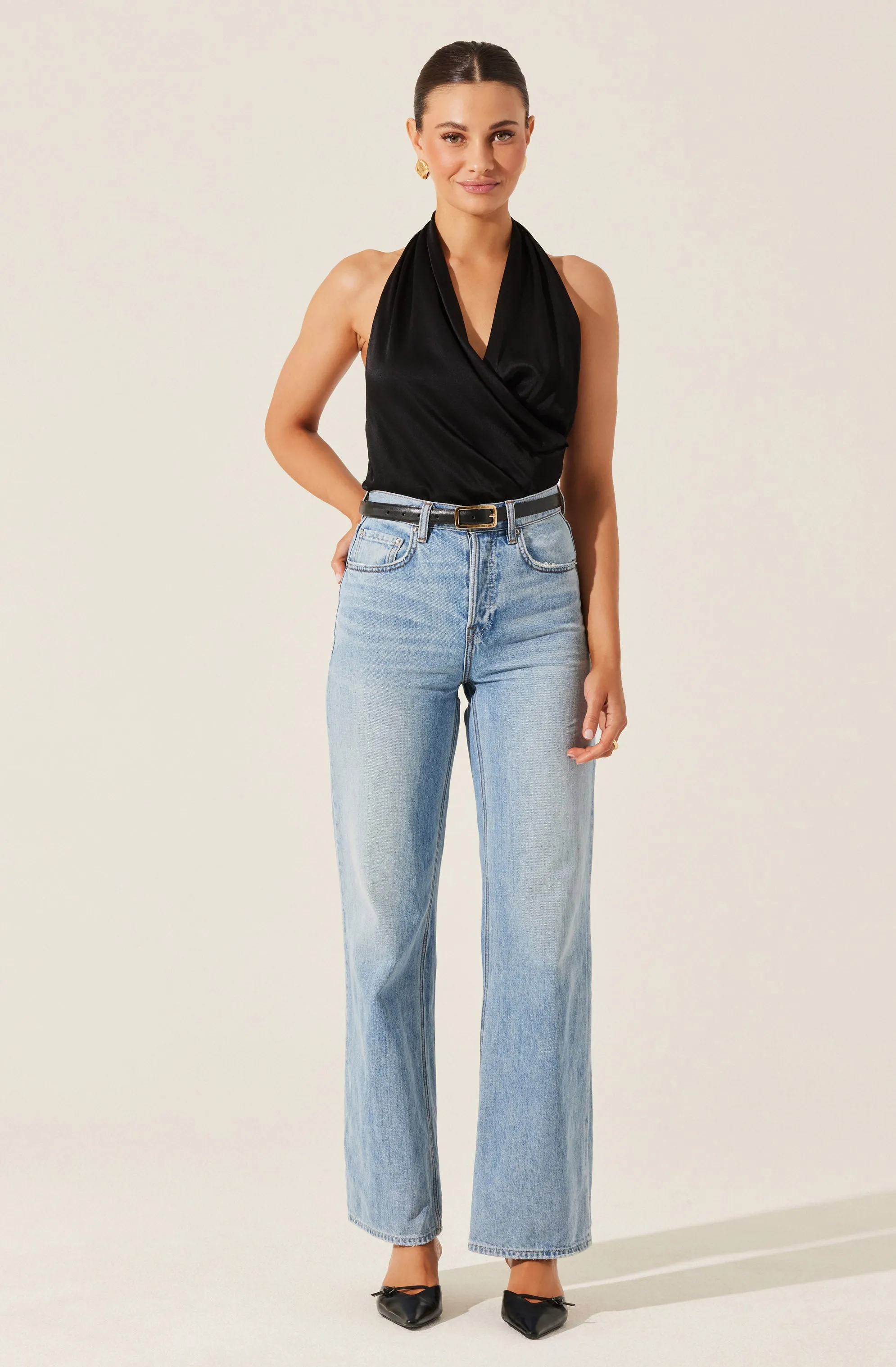 Draped Crossover Halter Top sold by Astr product image thumbnail 2