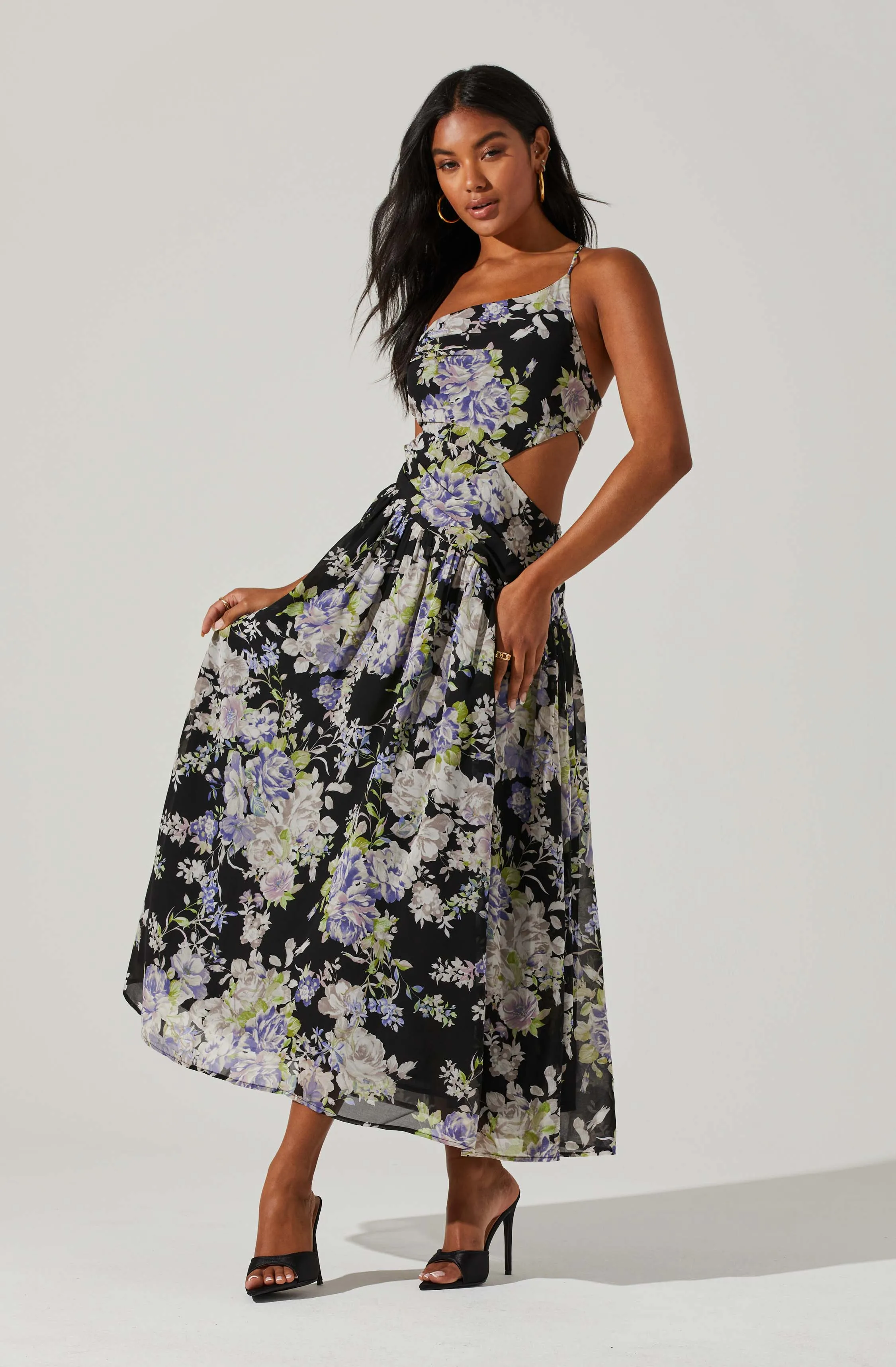 Floral Side Cut Out Midi Dress sold by Astr product image thumbnail 3