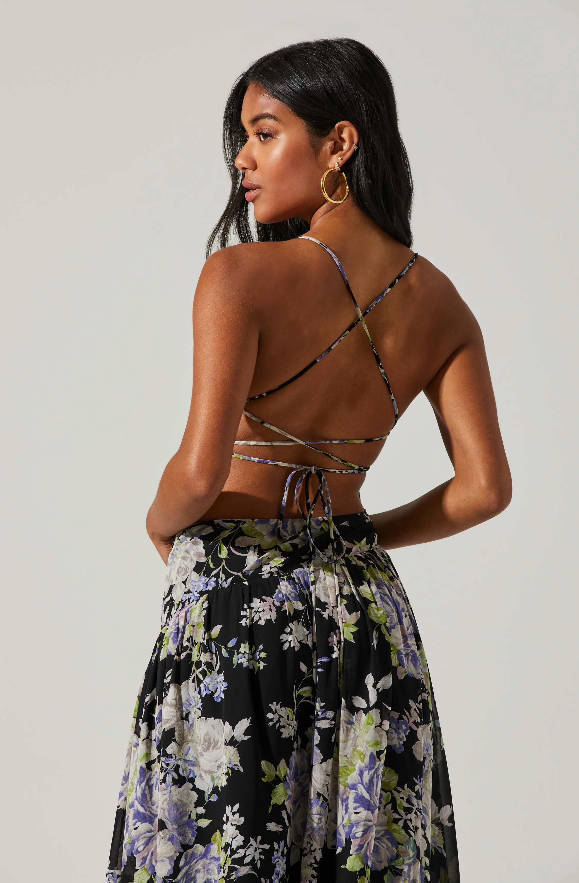 Floral Side Cut Out Midi Dress sold by Astr product image thumbnail 5