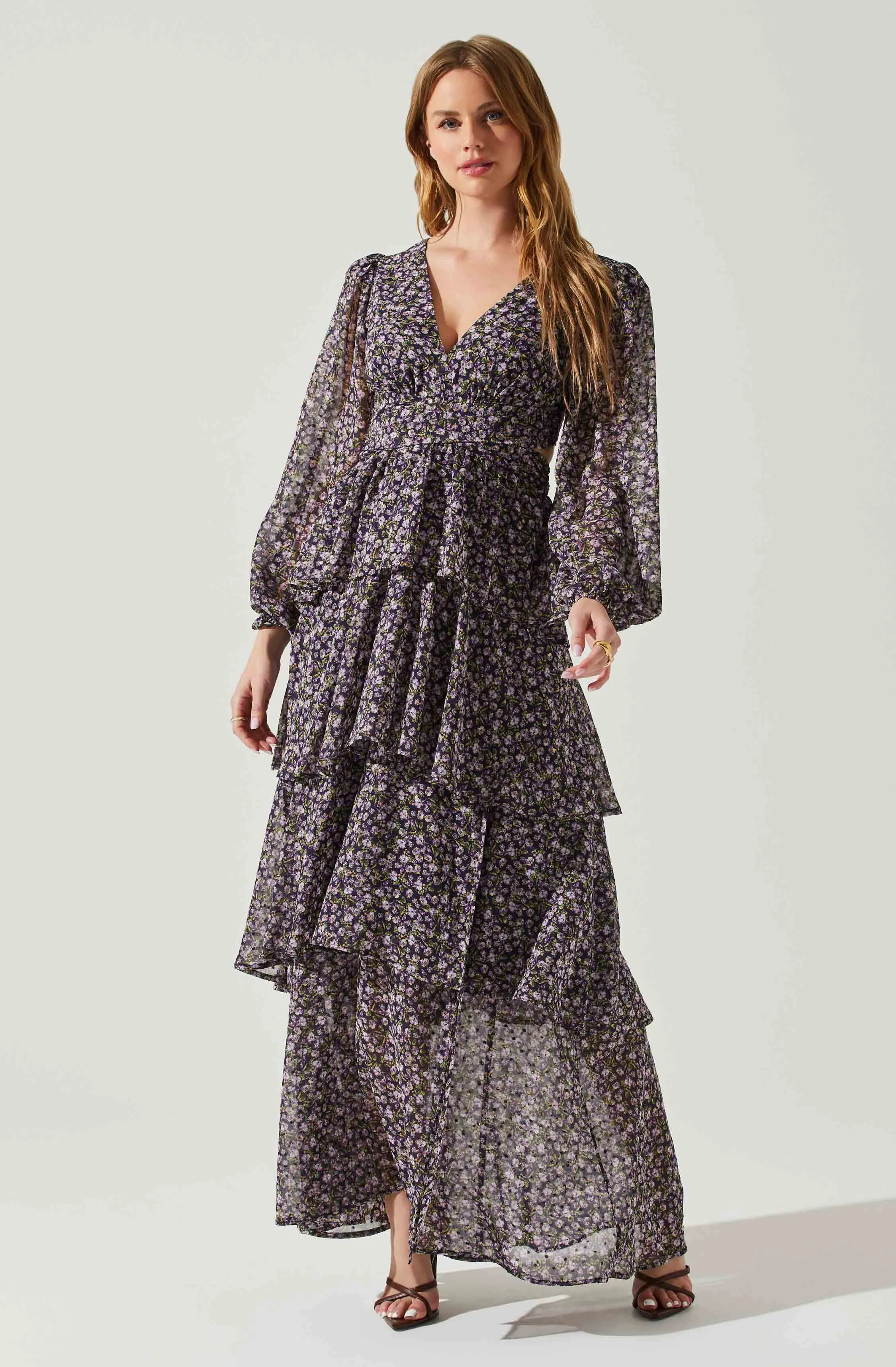 Anora Floral Tiered Maxi Dress sold by Astr product image thumbnail 3