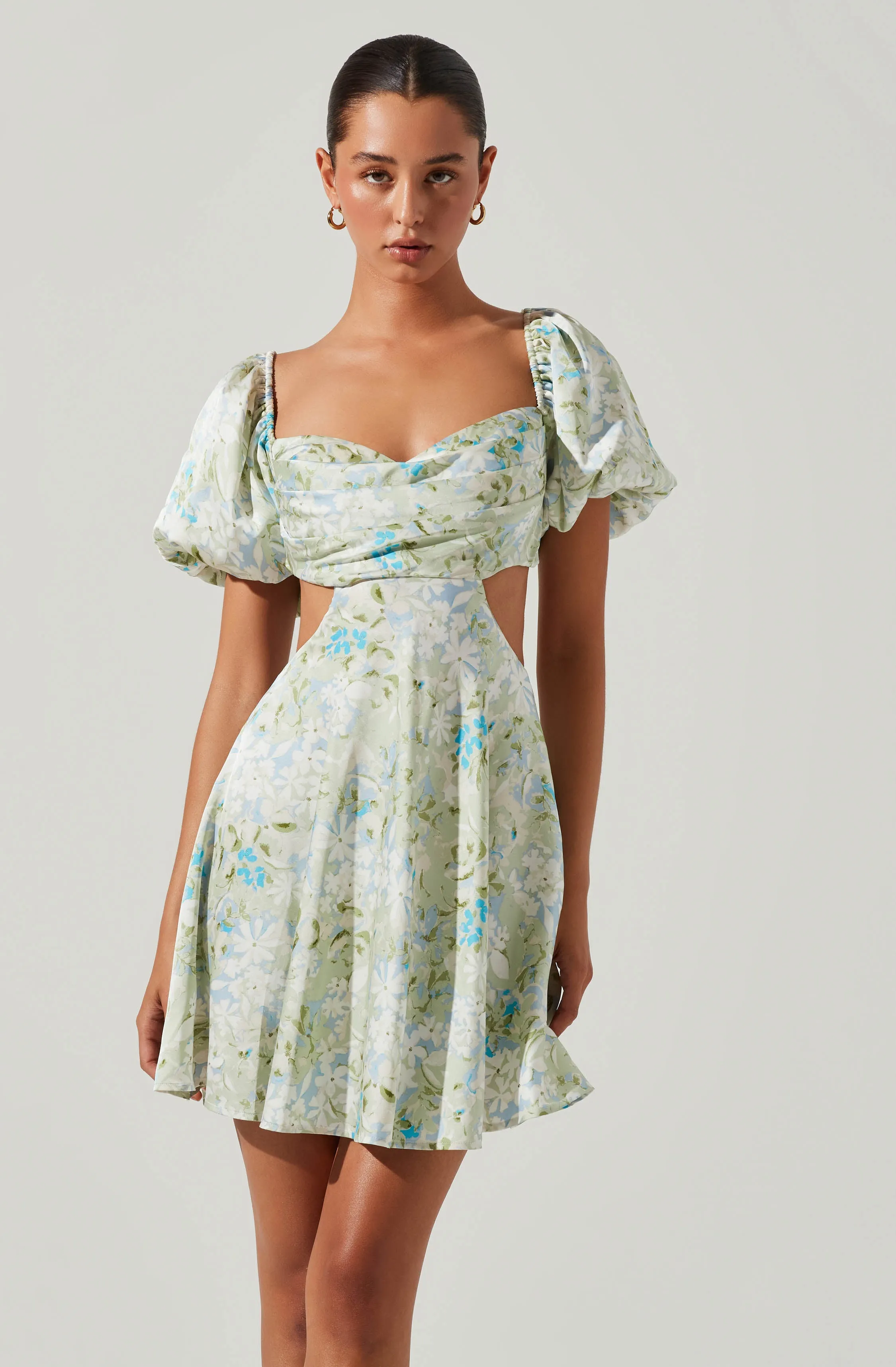 Clarita Floral Cutout Puff Sleeve Mini Dress sold by Astr product image thumbnail 2