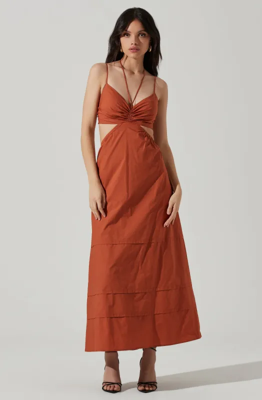 Cut Out Poplin Midi Dress sold by Astr