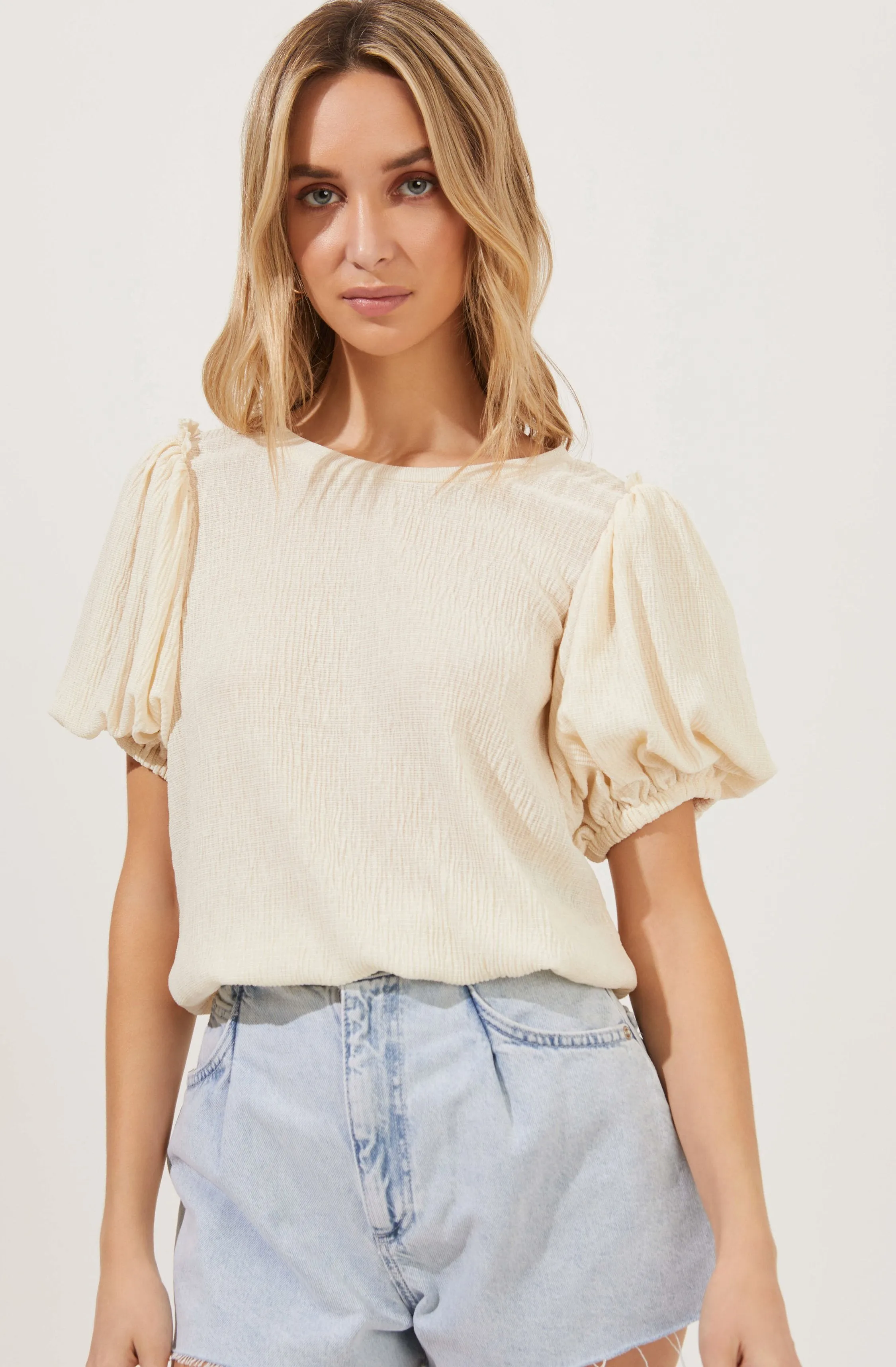 Copy of Bubble Sleeve Crew Neck Top sold by Astr