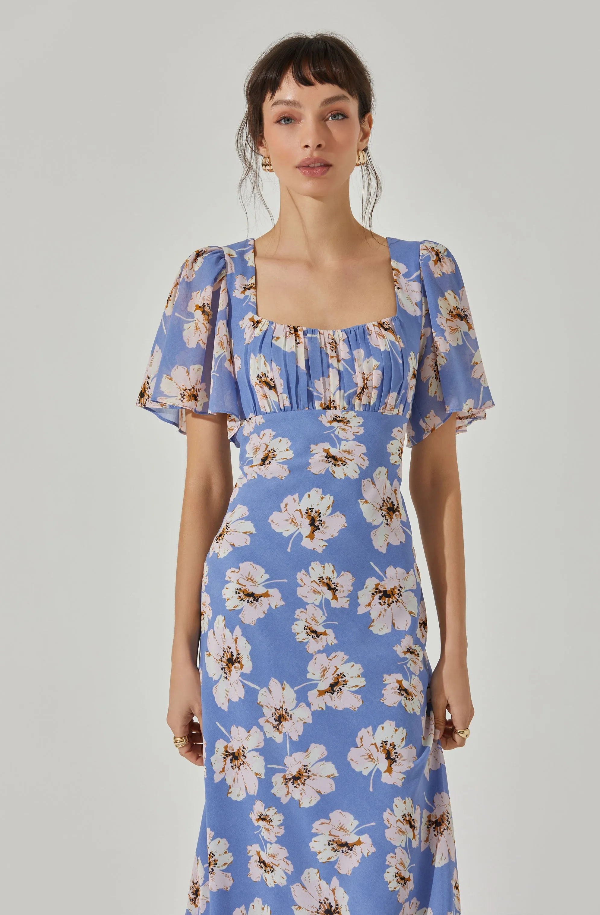 Tie Back Flutter Sleeve Midi Dress sold by Astr product image thumbnail 4