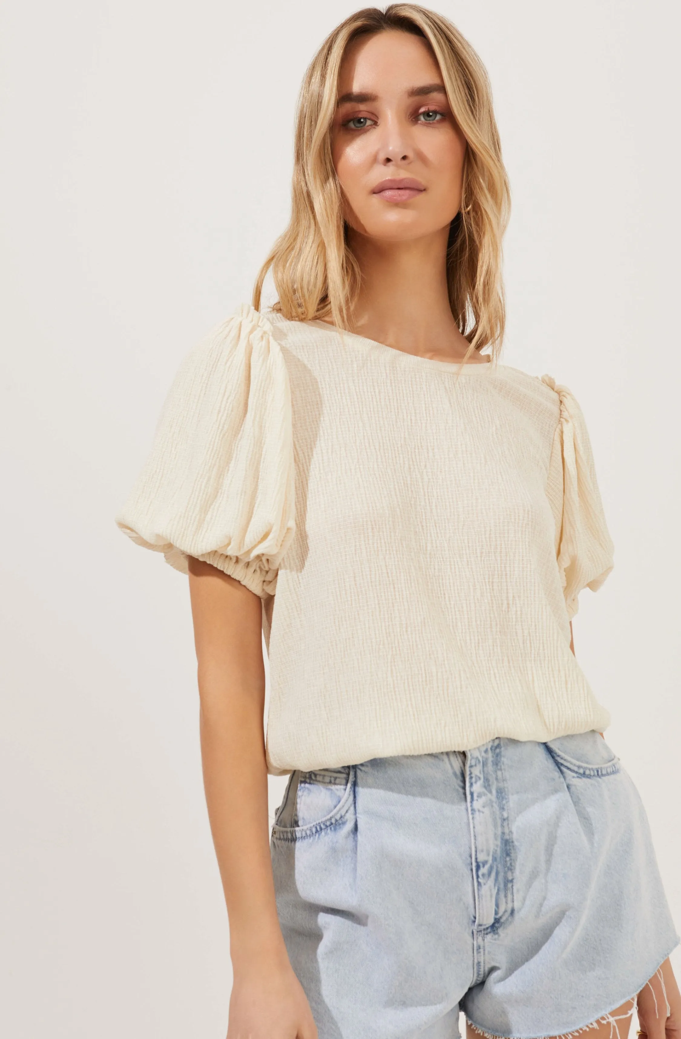 Copy of Bubble Sleeve Crew Neck Top sold by Astr product image thumbnail 5