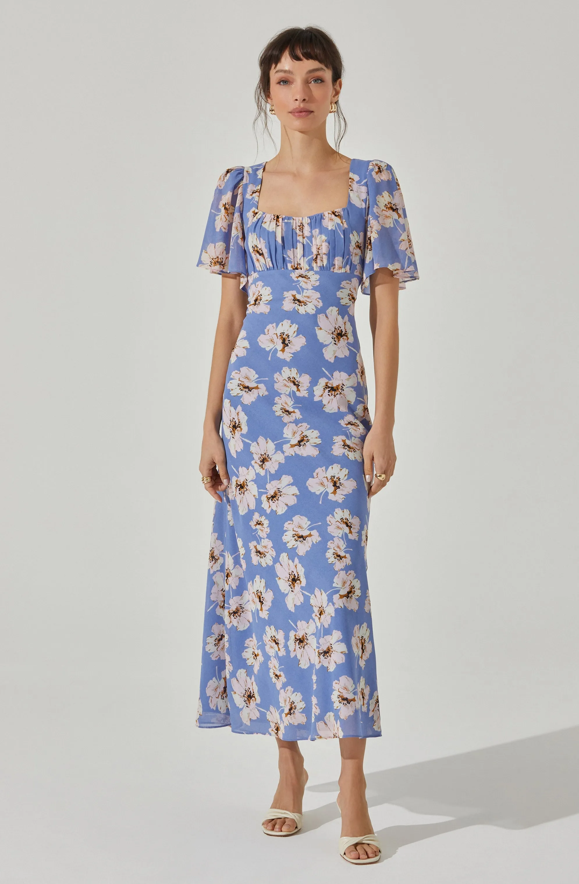 Tie Back Flutter Sleeve Midi Dress sold by Astr product image thumbnail 3