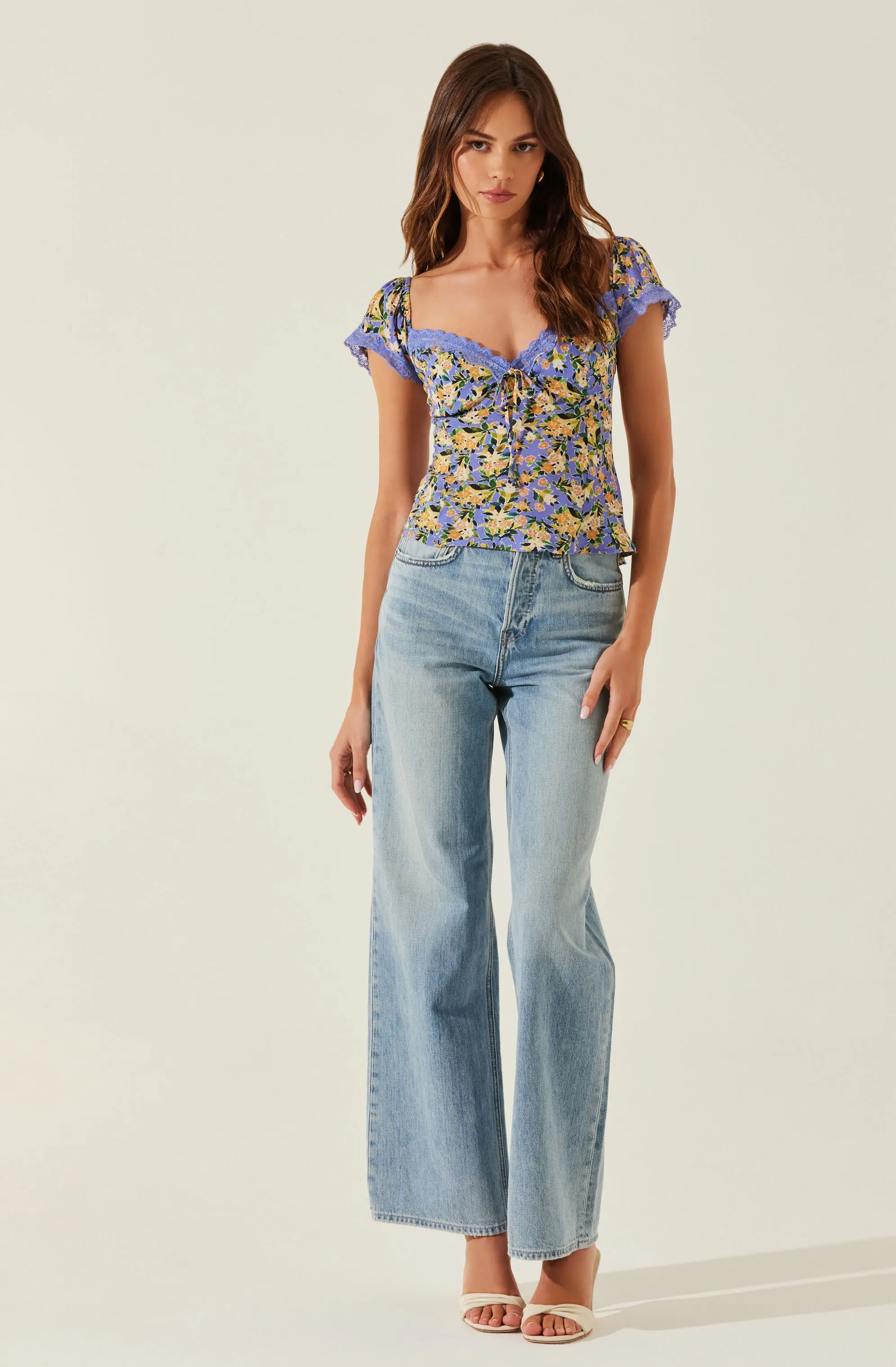 Floral Lace Trim Top sold by Astr product image thumbnail 2