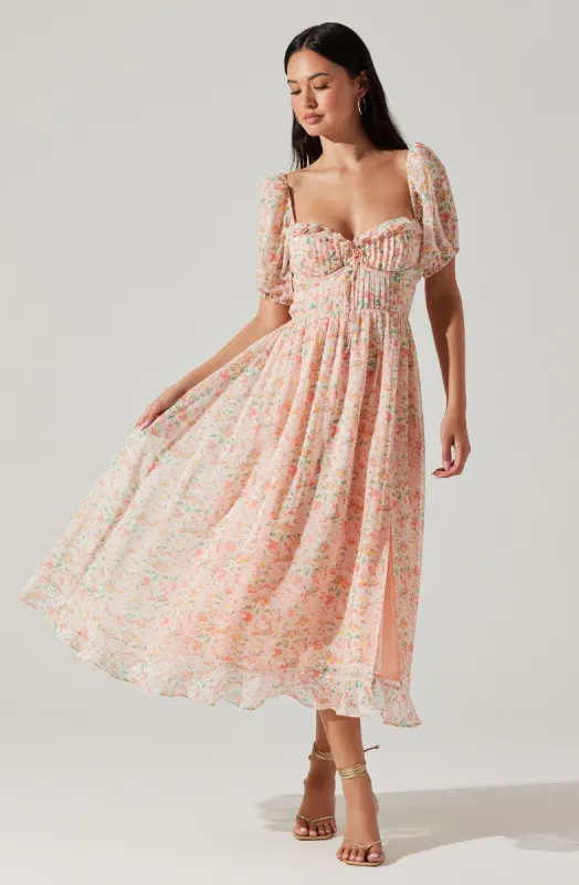 Lunaria Pleated Floral Midi Dress sold by Astr