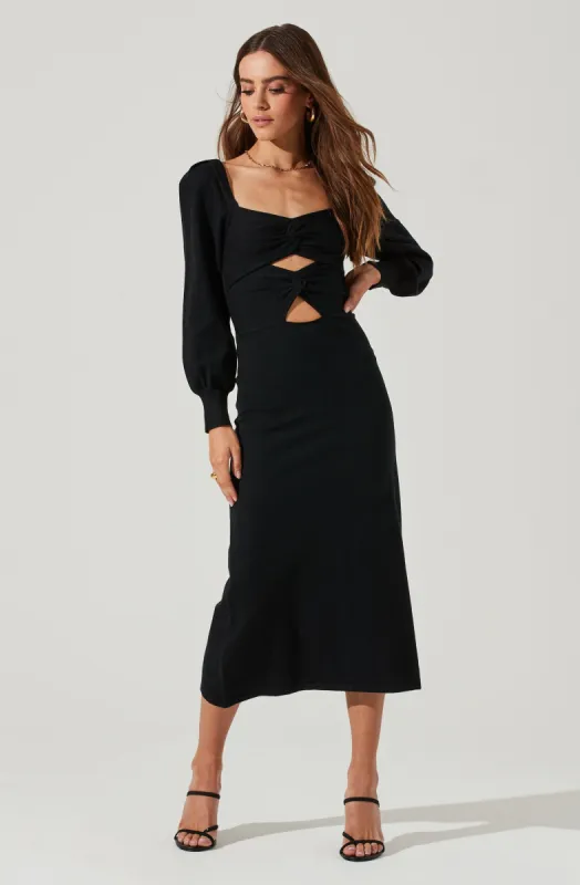 Multi Cutout Sweater Midi Dress sold by Astr