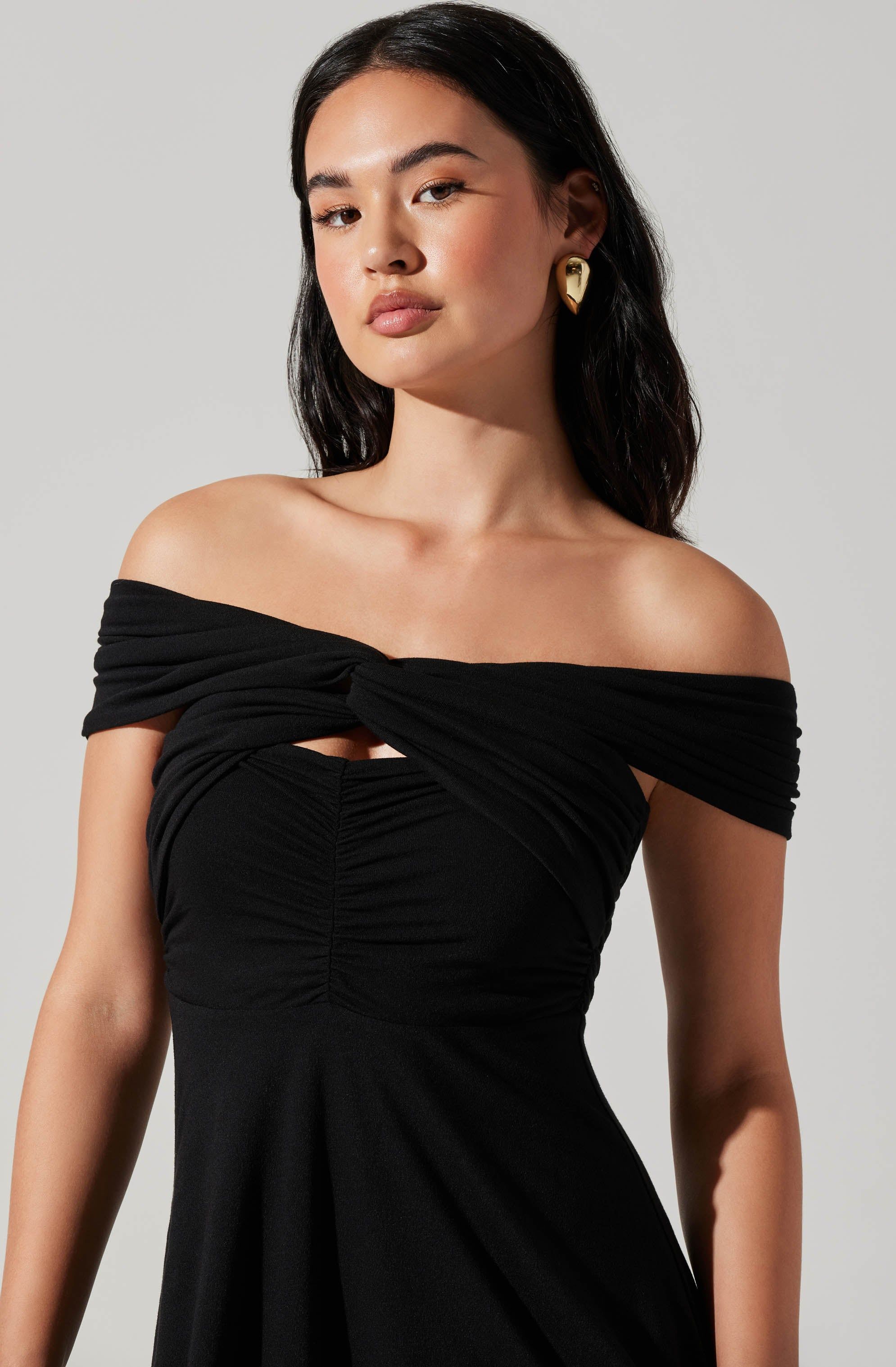 Balto Ruched Off Shoulder Cutout Midi Dress sold by Astr product image thumbnail 2