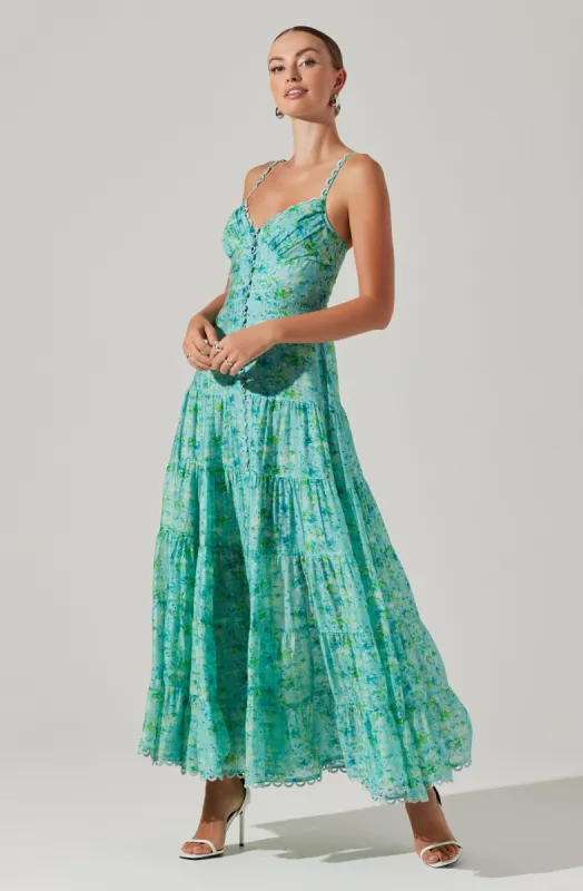 Tazia Tiered Floral Maxi Dress sold by Astr