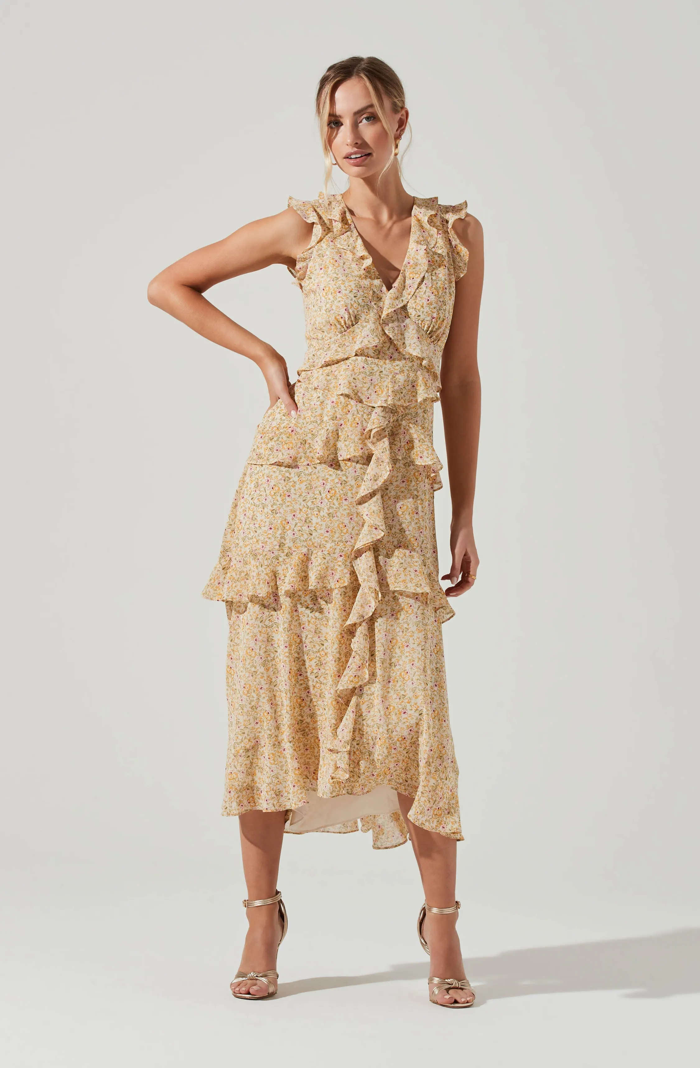 Allie Floral Ruffle Maxi Dress sold by Astr product image thumbnail 3
