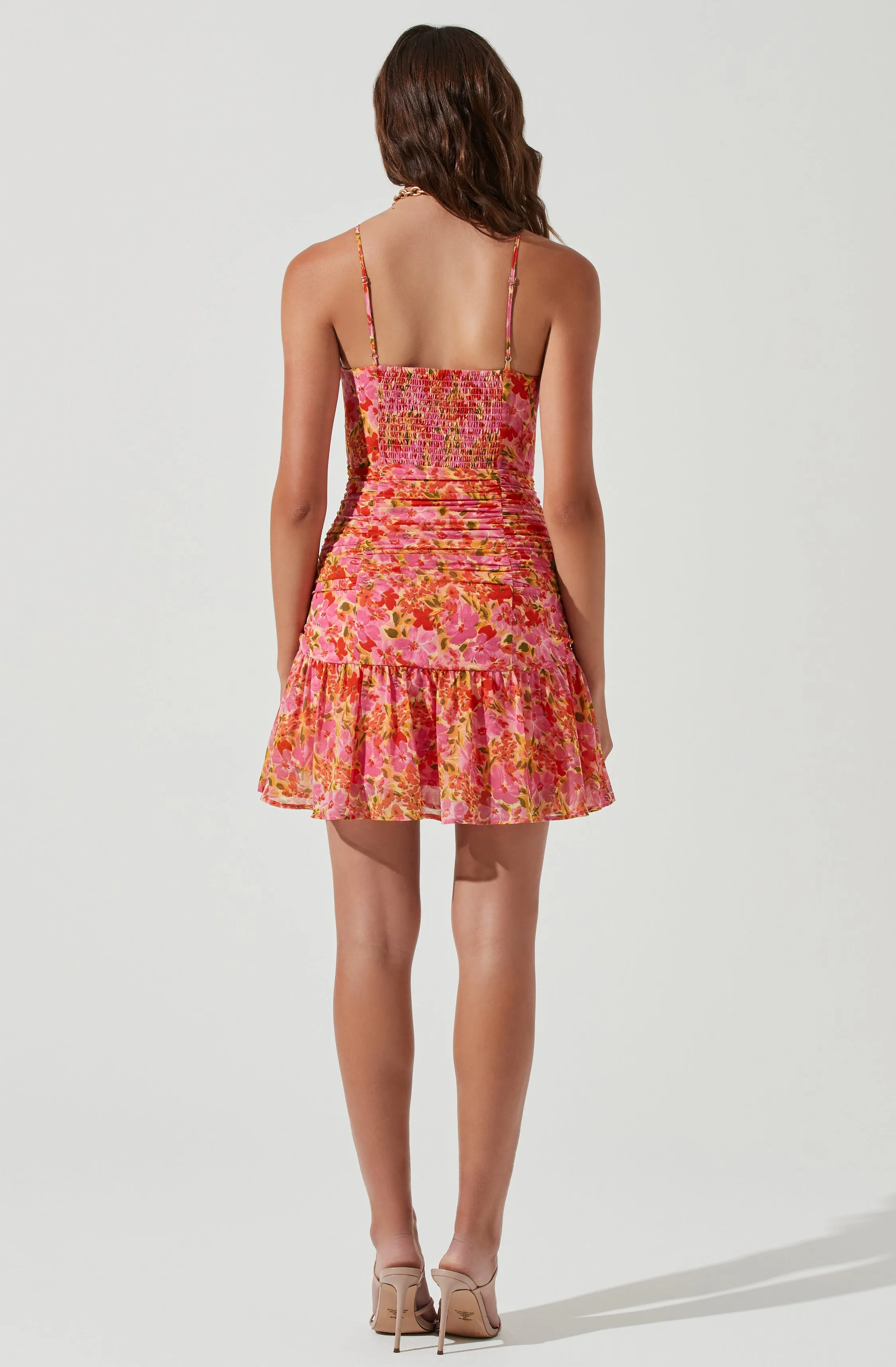 Meg Floral Ruched Mini Dress sold by Astr product image thumbnail 4