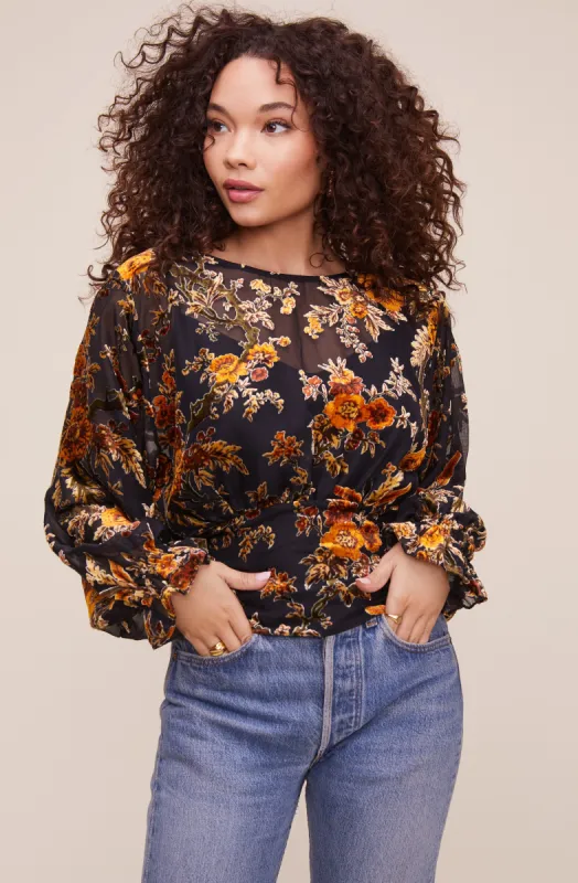Nora Floral Top sold by Astr