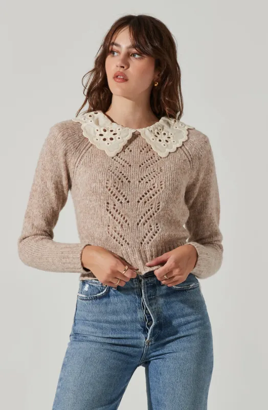 Embroidered Collar Sweater sold by Astr