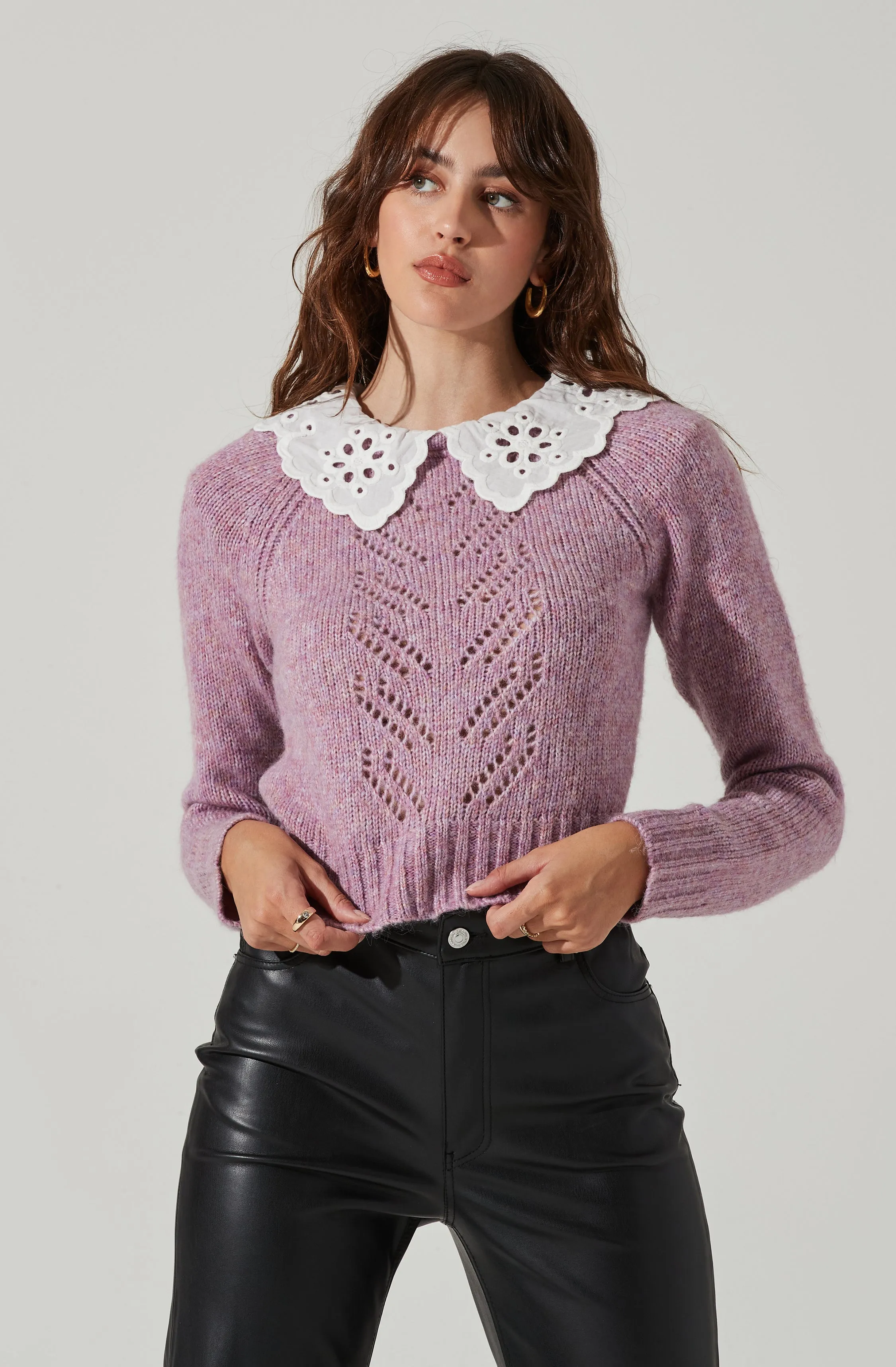 Embroidered Collar Sweater sold by Astr product image thumbnail 5