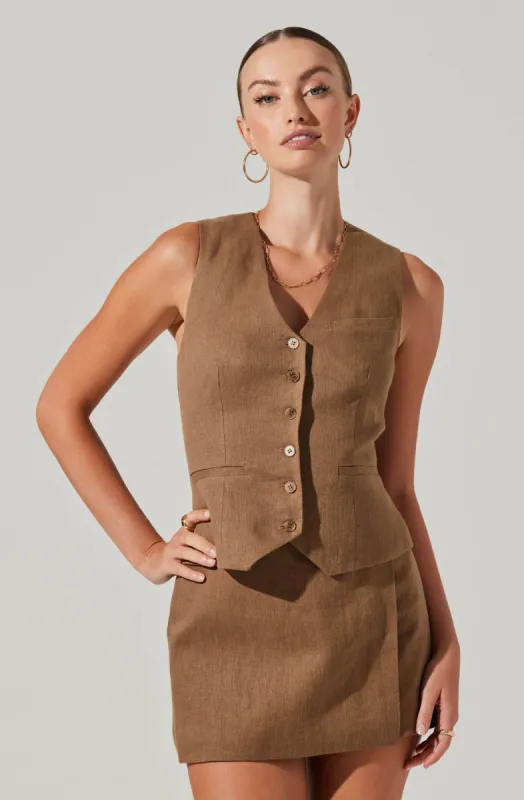 Kaiko Linen Vest sold by Astr