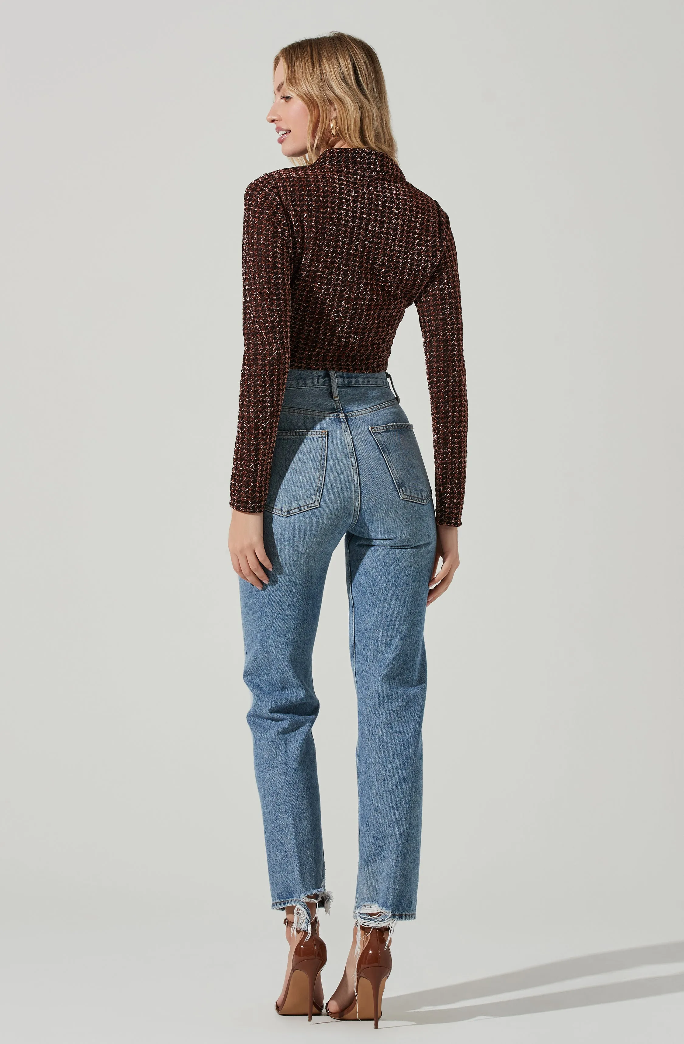 Winslet Metallic Houndstooth Crop Top sold by Astr product image thumbnail 4