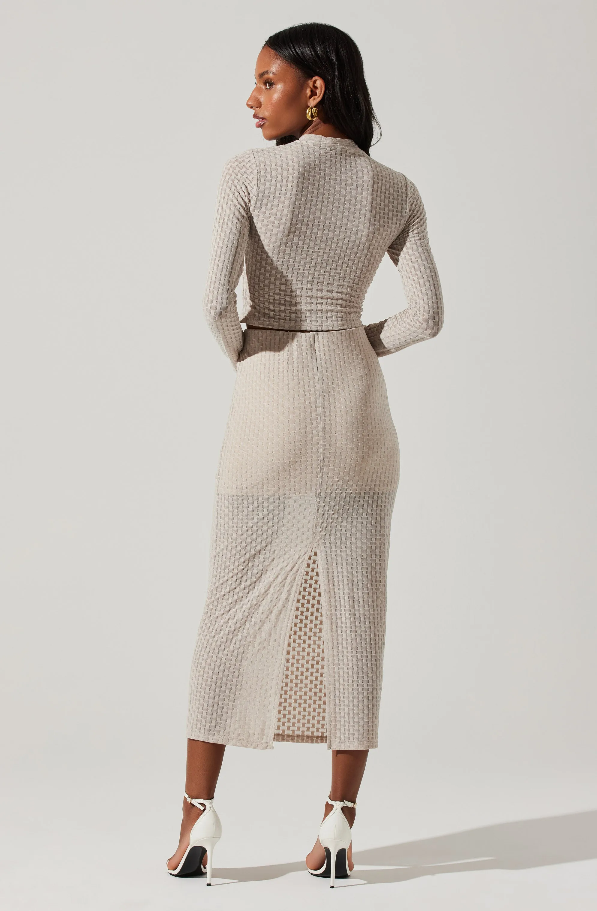 Indah Semi Sheer Mock Neck Long Sleeve Top sold by Astr product image thumbnail 5