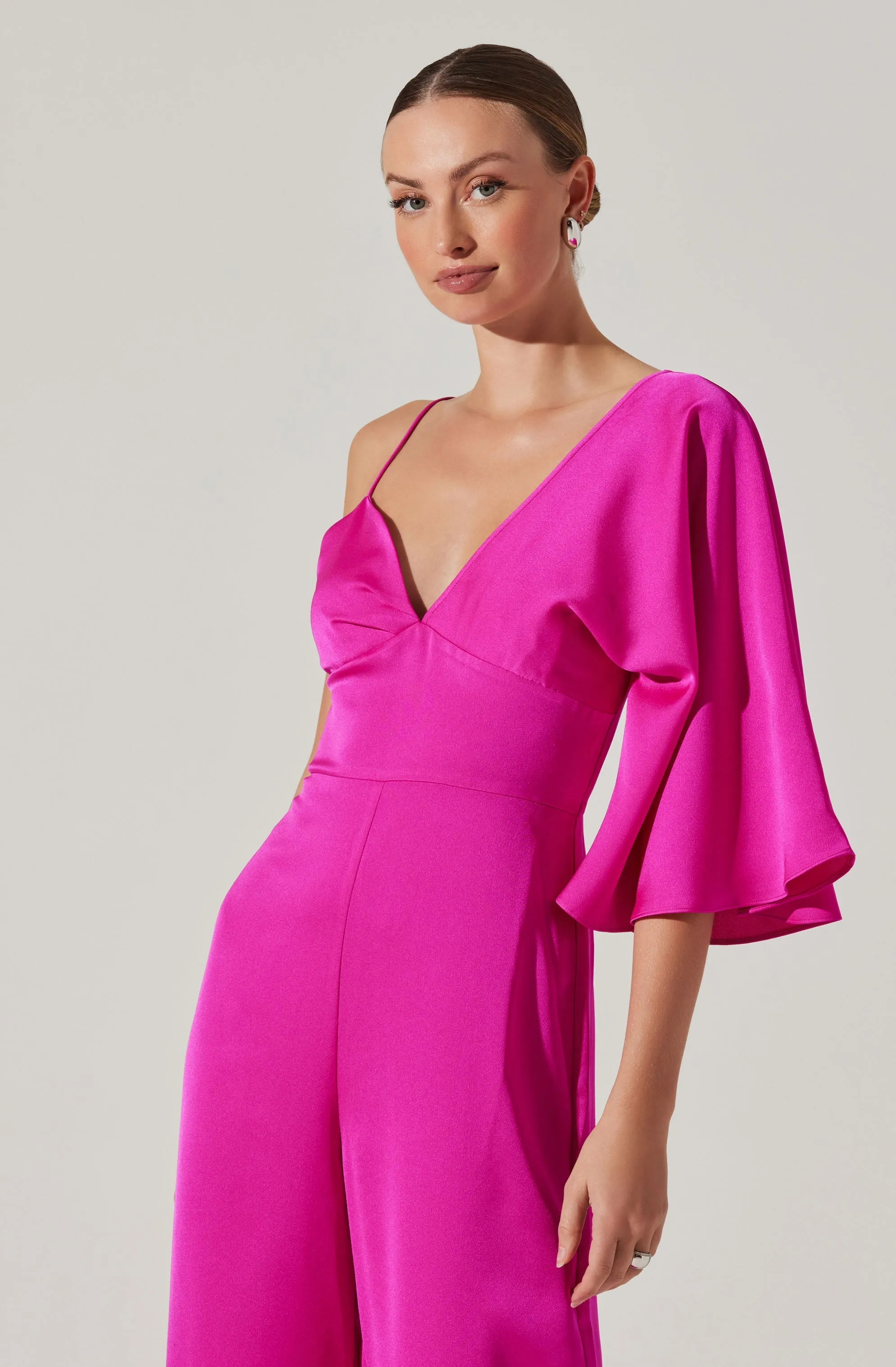 One Shoulder Satin Jumpsuit sold by Astr product image thumbnail 2