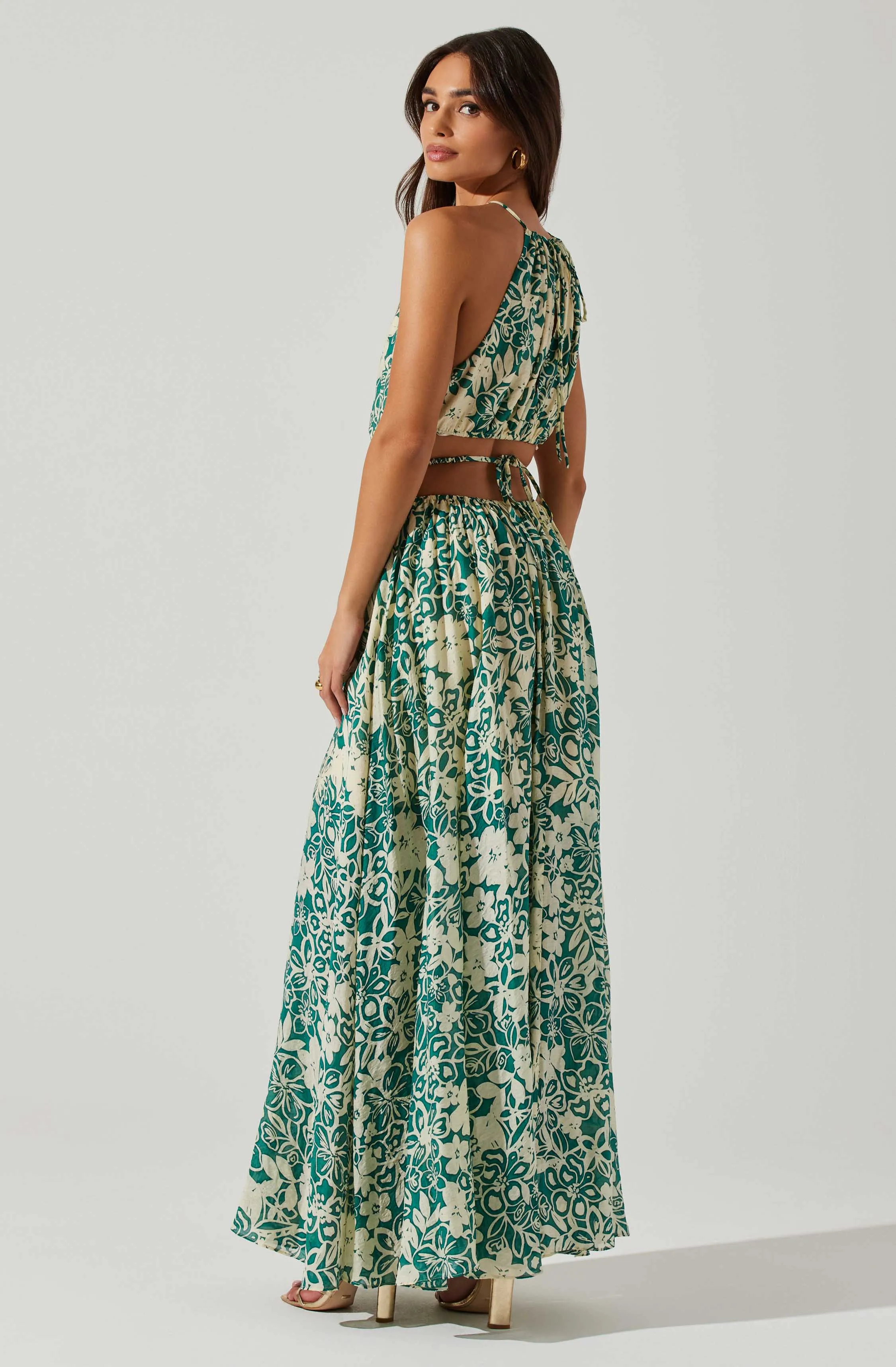 Sivana Halter Neck Floral Maxi Dress sold by Astr product image thumbnail 4