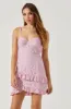 Tie Straps Lace Ruffle Mini Dress sold by Astr