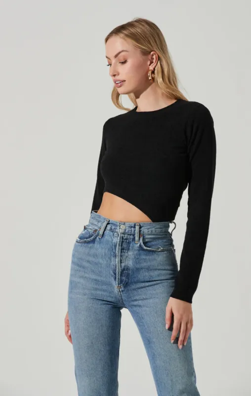 Zenni Cutout Midriff Long Sleeve Bodysuit sold by Astr