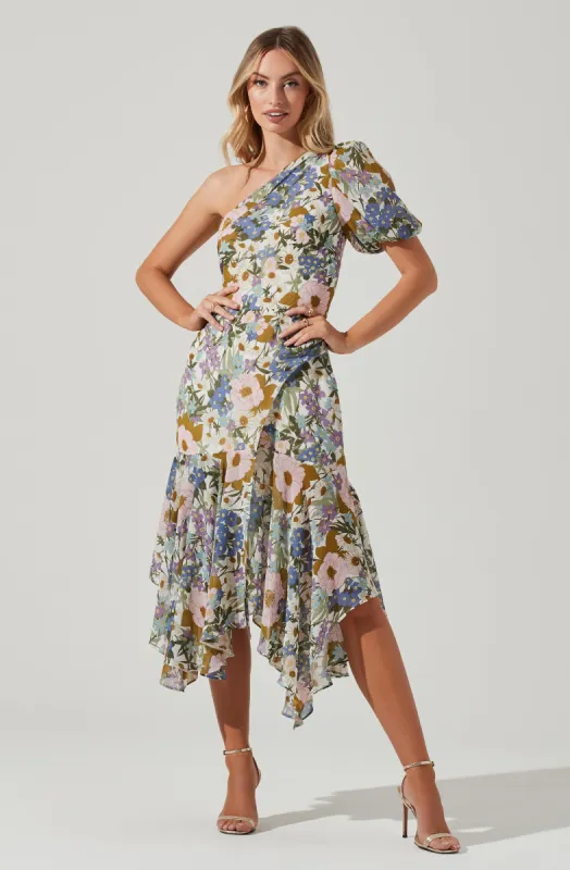 Santorini One Shoulder Midi Dress sold by Astr