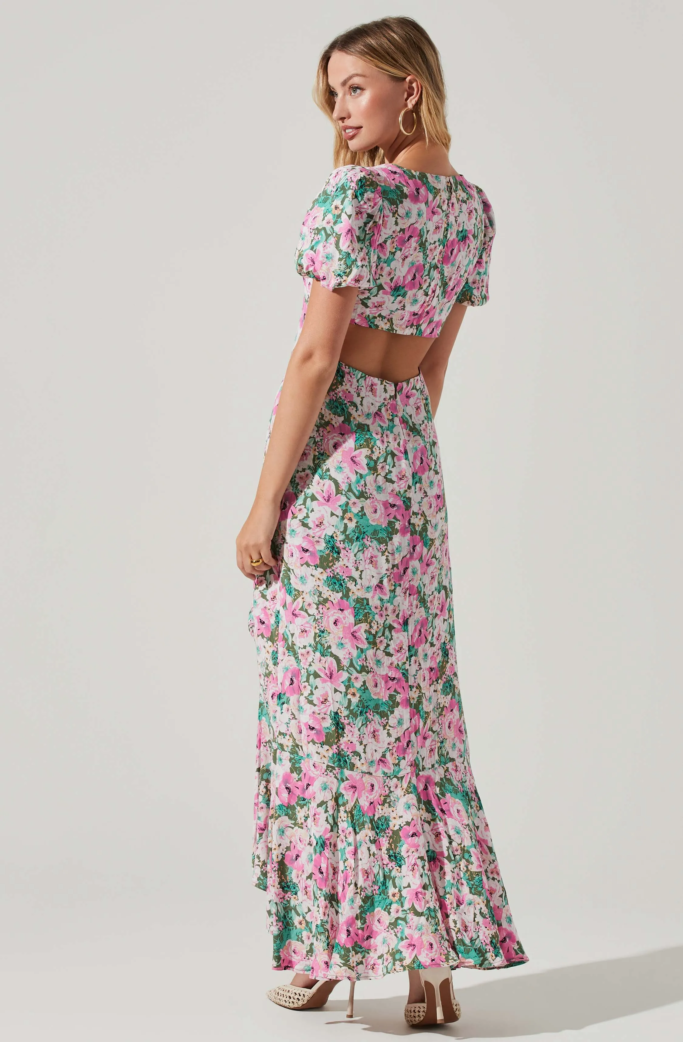 Dayanara Floral Puff Sleeve Midi Dress sold by Astr product image thumbnail 5
