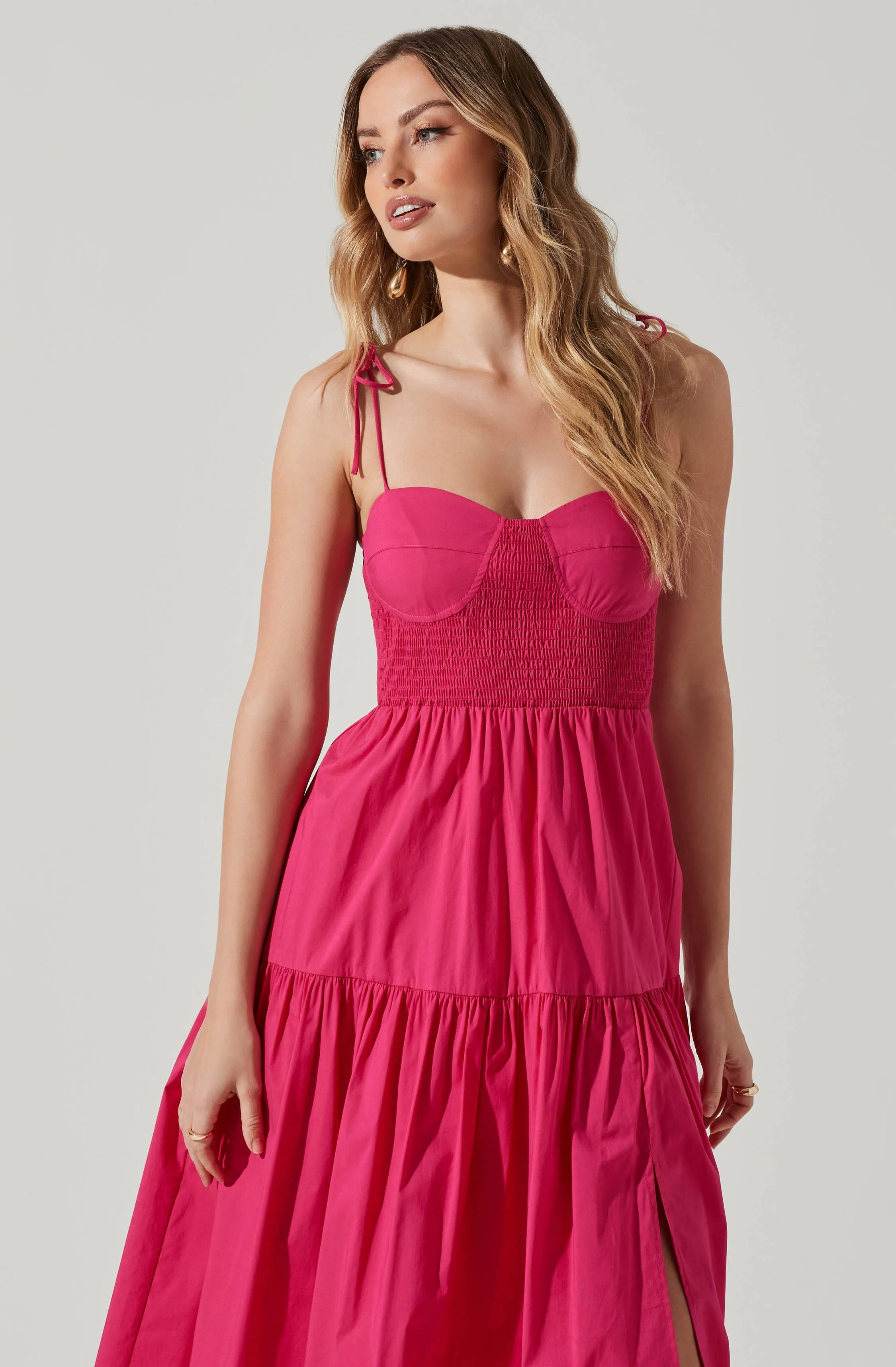 Tiered Smocked Midi Dress sold by Astr product image thumbnail 2