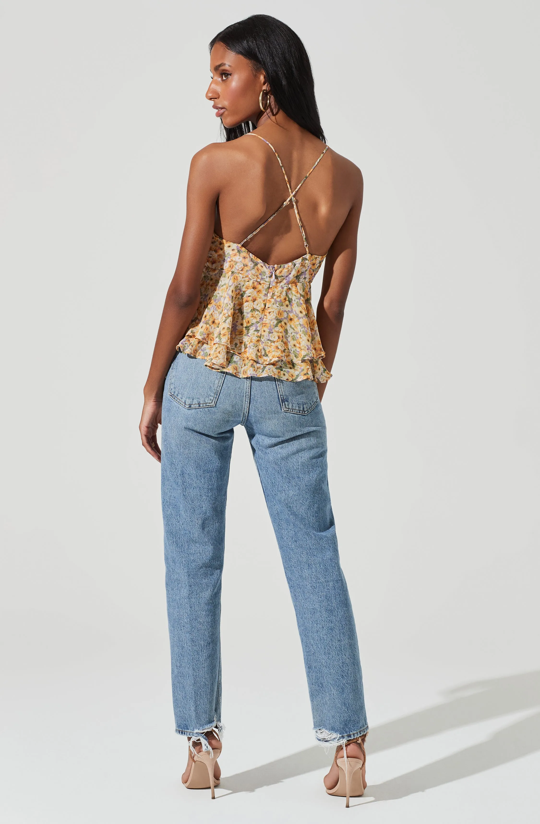 Floral Two Tiered Strappy Cami sold by Astr product image thumbnail 4