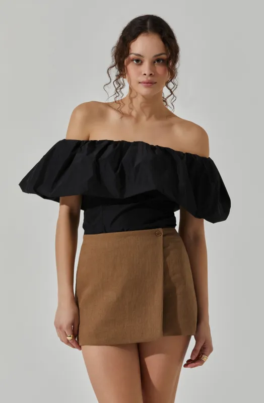 Off Shoulder Ruffle Top sold by Astr